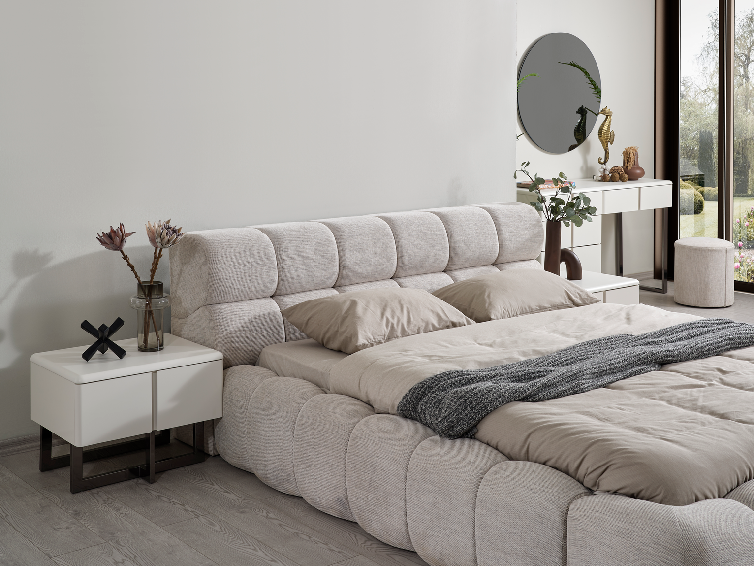 Dallas Premium Bedroom Set Sofa by Netline Home Interior, showcasing a stylish and comfortable bedroom sofa in a modern design.