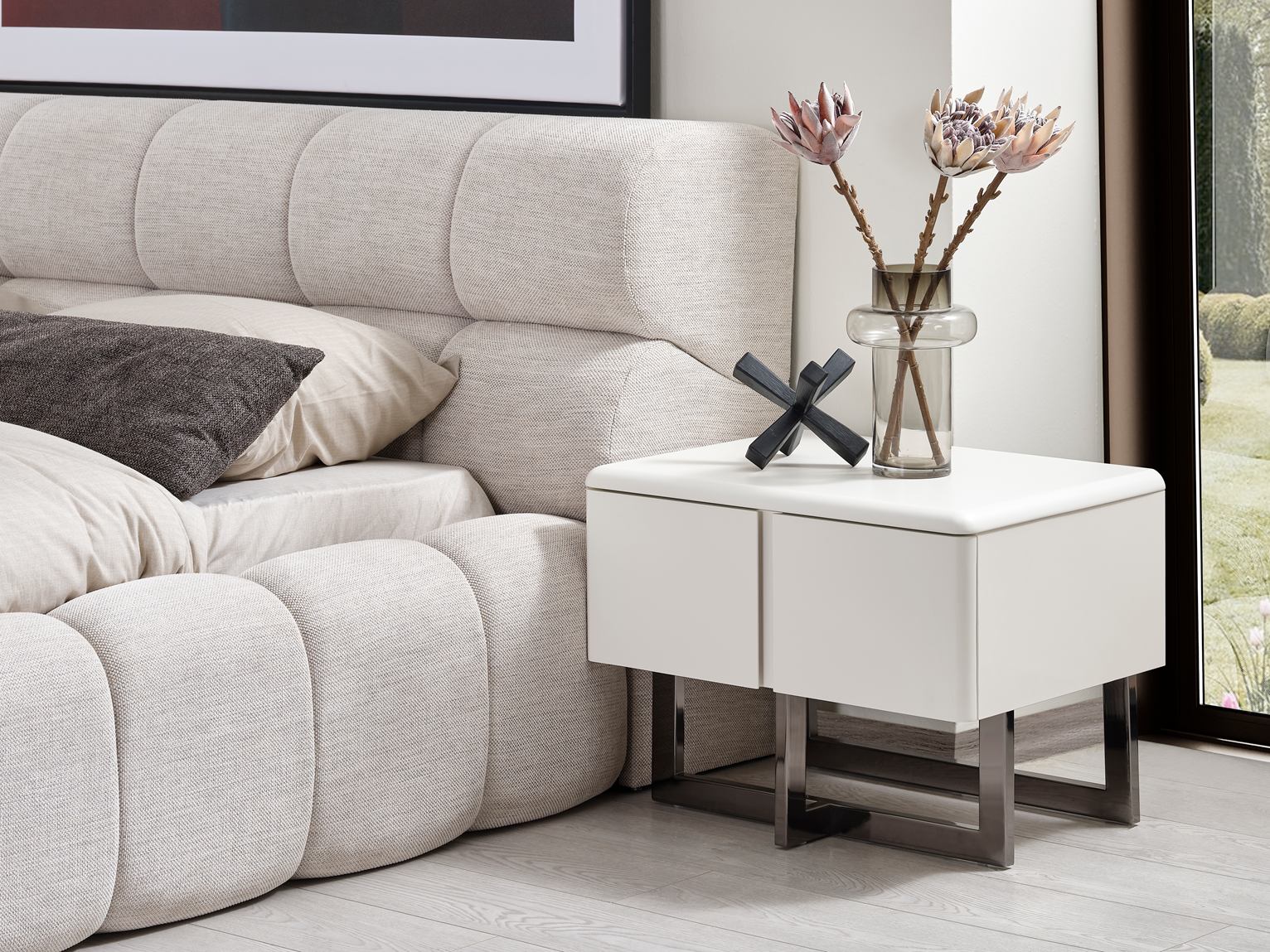 Dallas Premium Bedroom Set Sofa by Netline Home Interior, showcasing a stylish, comfortable sofa with plush cushions and modern design.