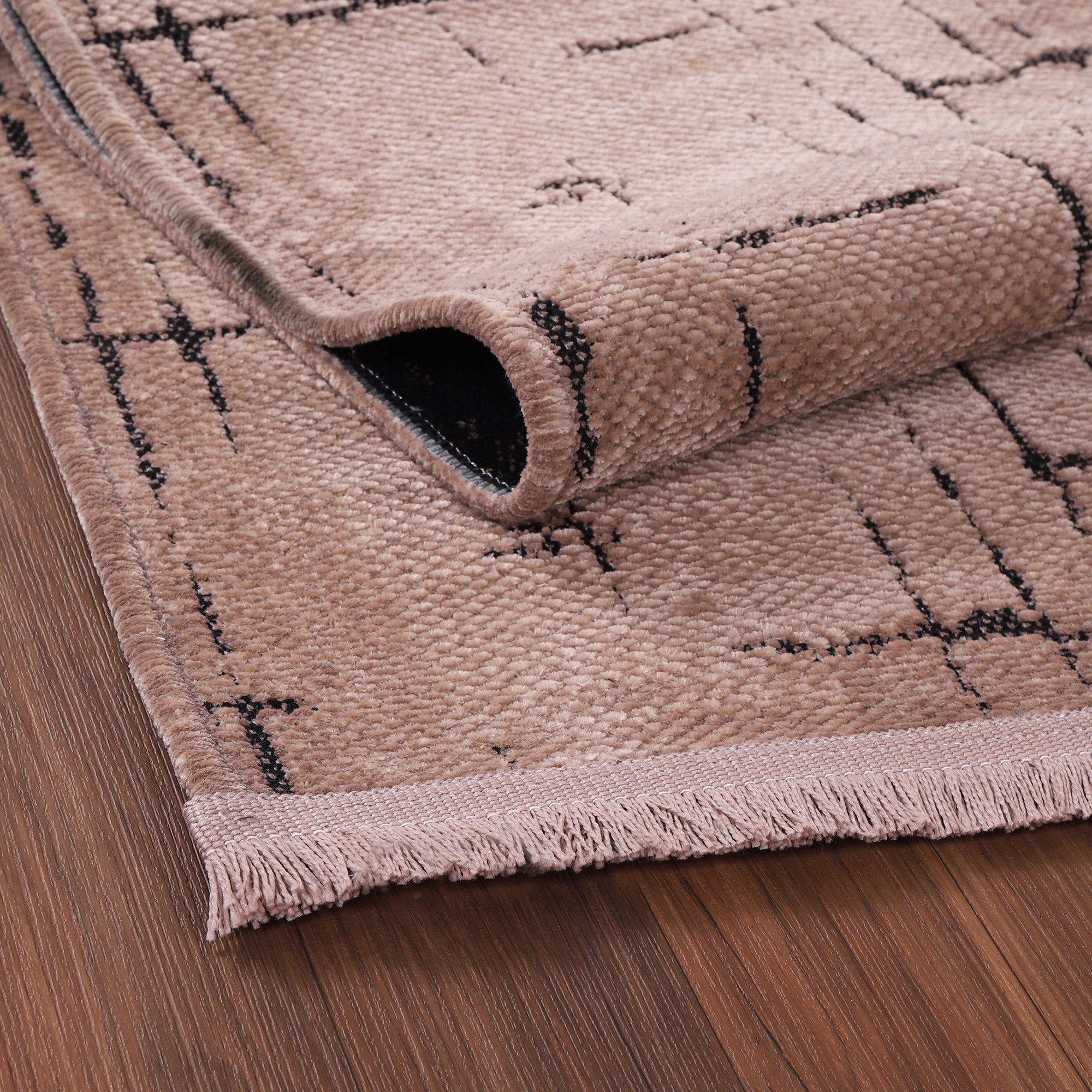 Netline Home Machine Washable Rug NT201 – BROWN Soft Chenille