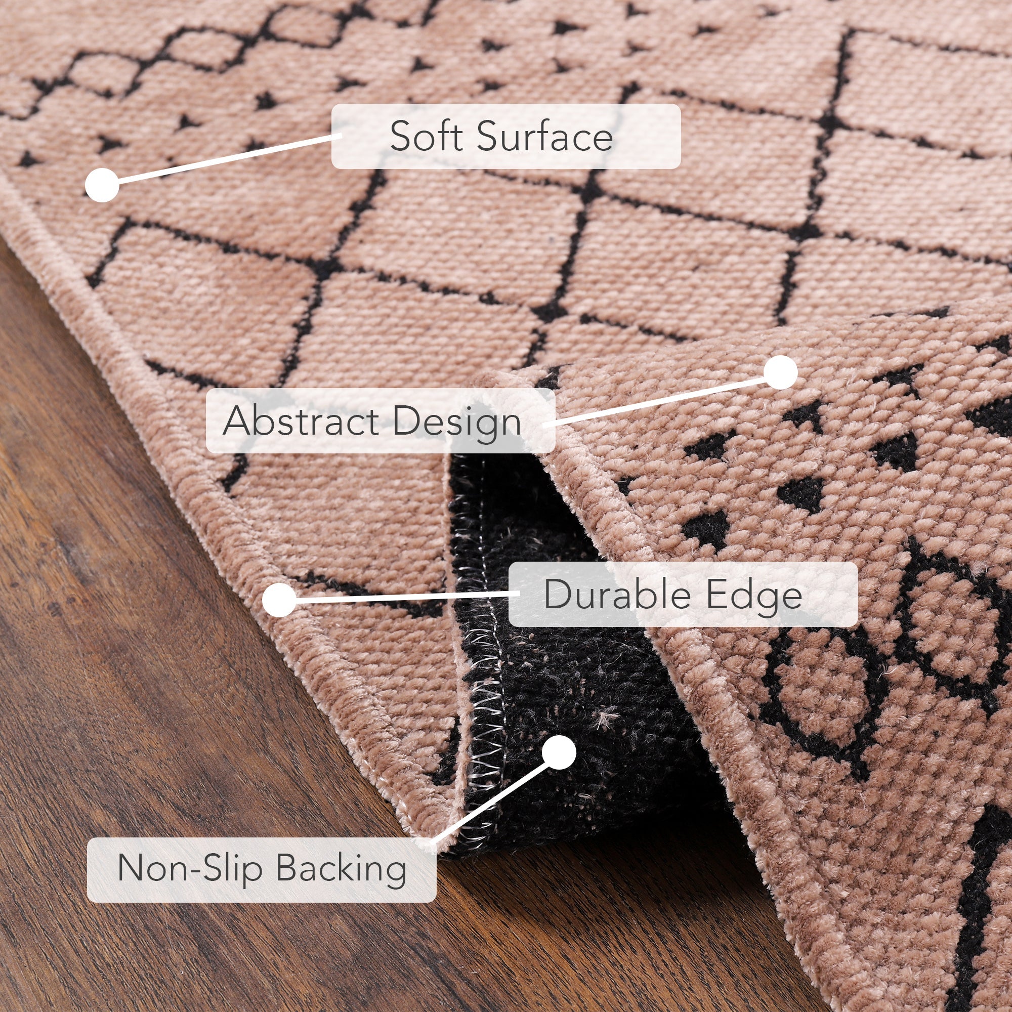 Netline Home Machine Washable Rug RW1801 – BROWN Soft Chenille