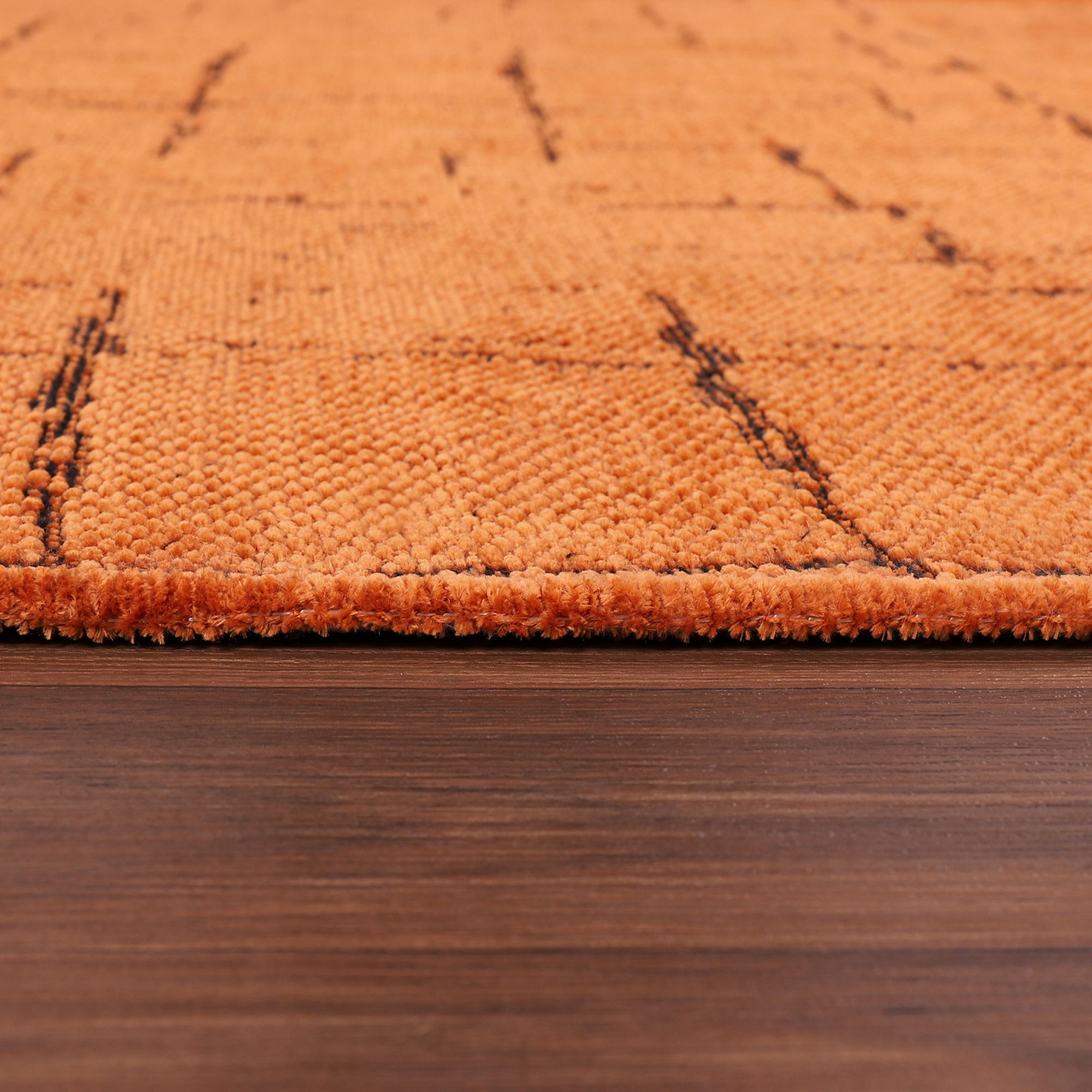 Netline Home Machine Washable Rug NT201 – ORANGE Soft Chenille