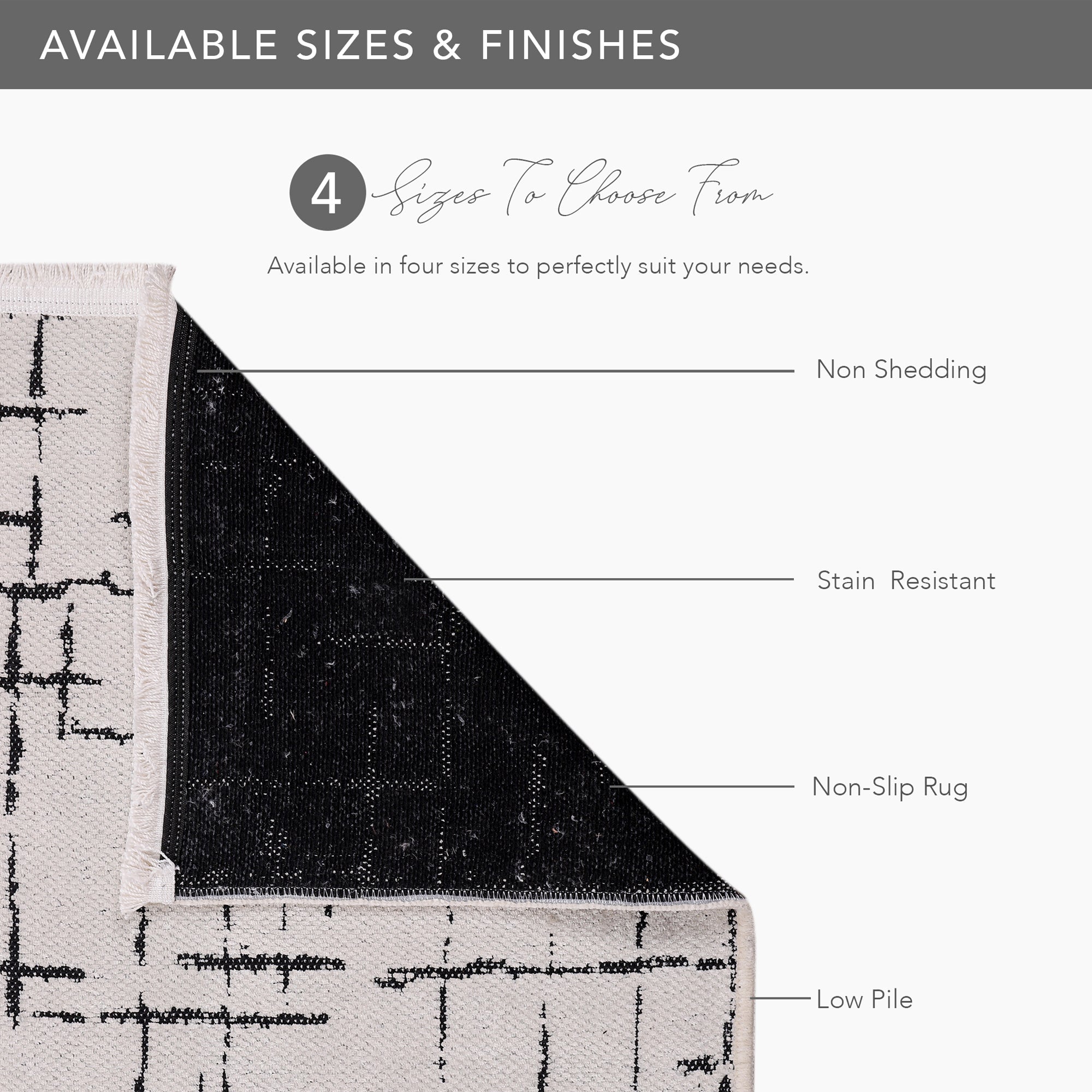 Netline Home Machine Washable Rug NT201 – WHITE Soft Chenille