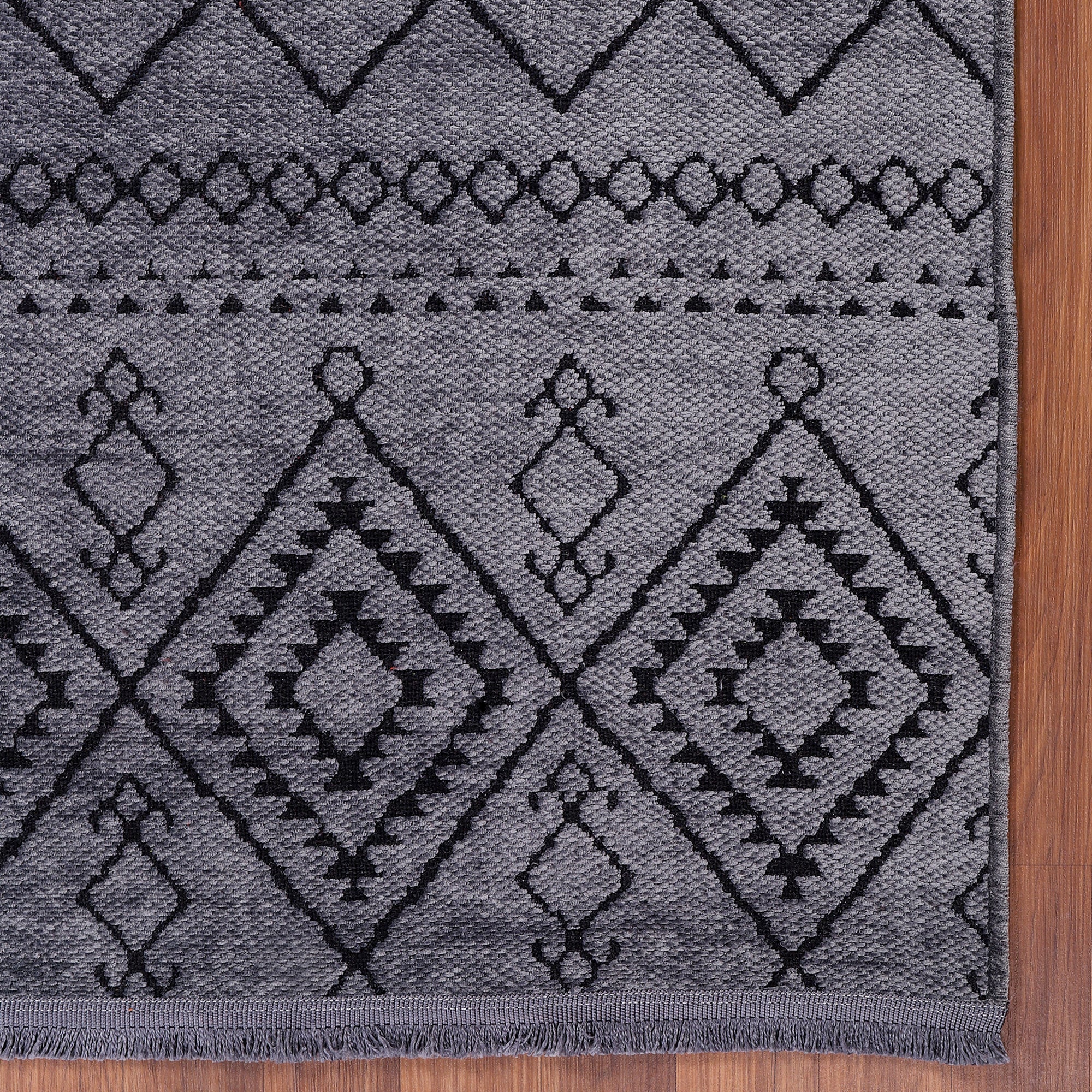 Netline Home Machine Washable Rug RW1801 – DARK GRAY Soft Chenille