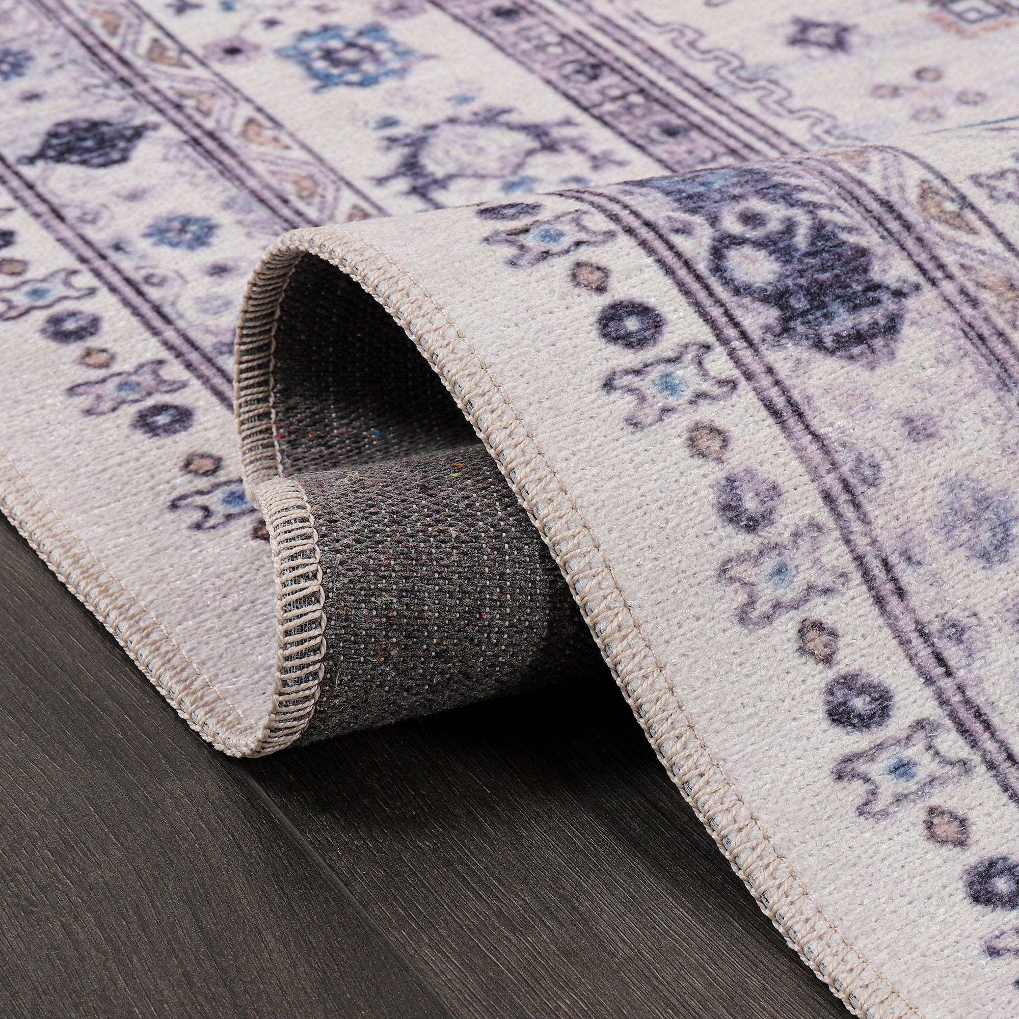 Netline Home Rugs Depot - Modern Beige Floral Washable Rug - Design KELIM2001