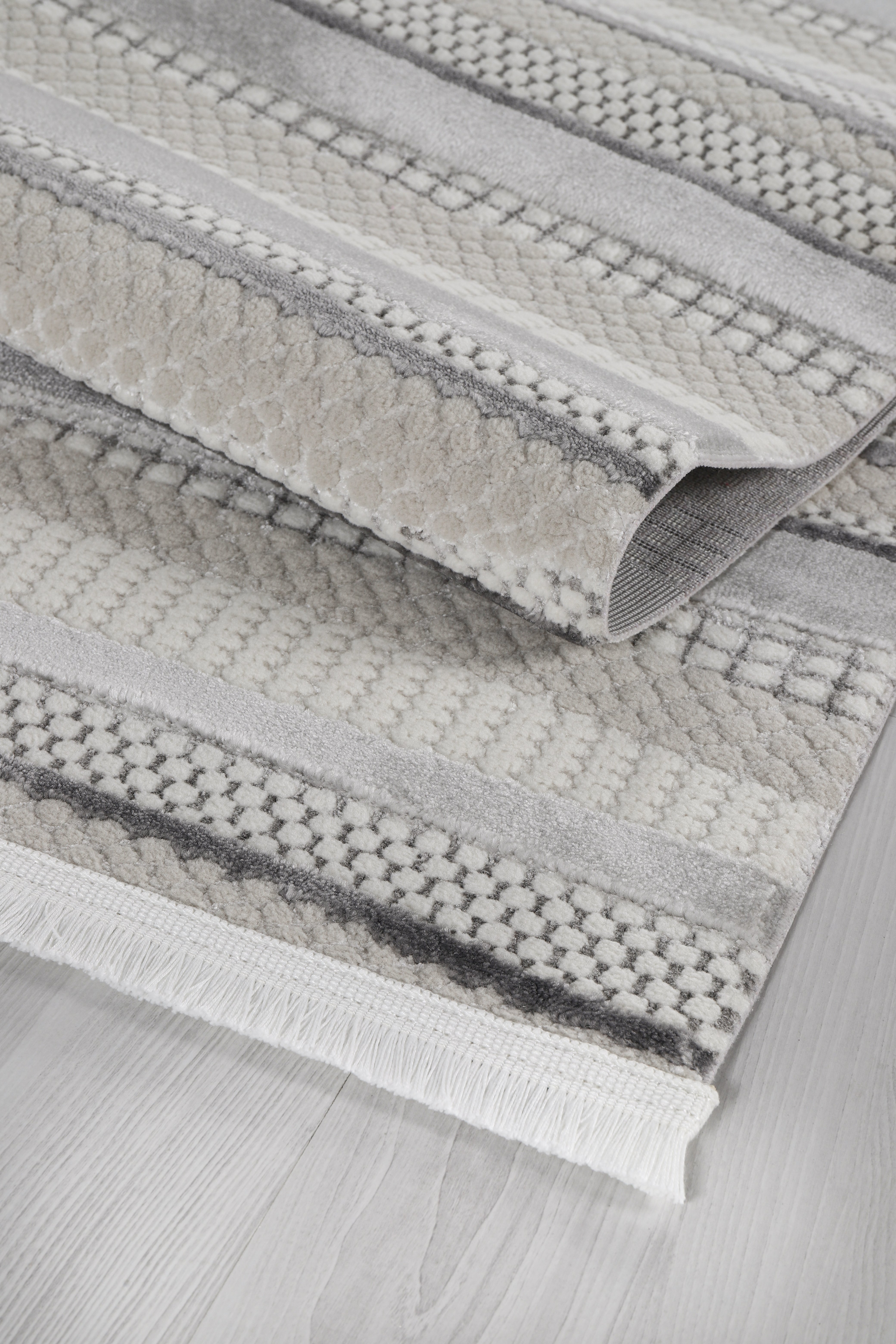 Netline Home Rugs Depot Grey Modern Boyut BY045 Area Rug – Polypropylene and Polyester, Non‑Shed, Easy‑Clean, Durable | Bedroom, Study, Kids Room, Entryway