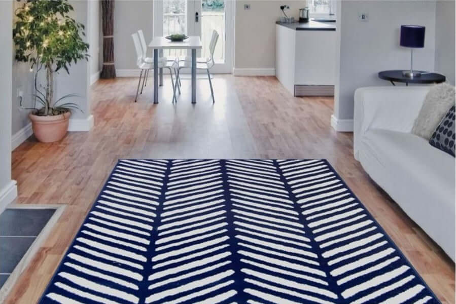 Maestro Herringbone Blue Rug