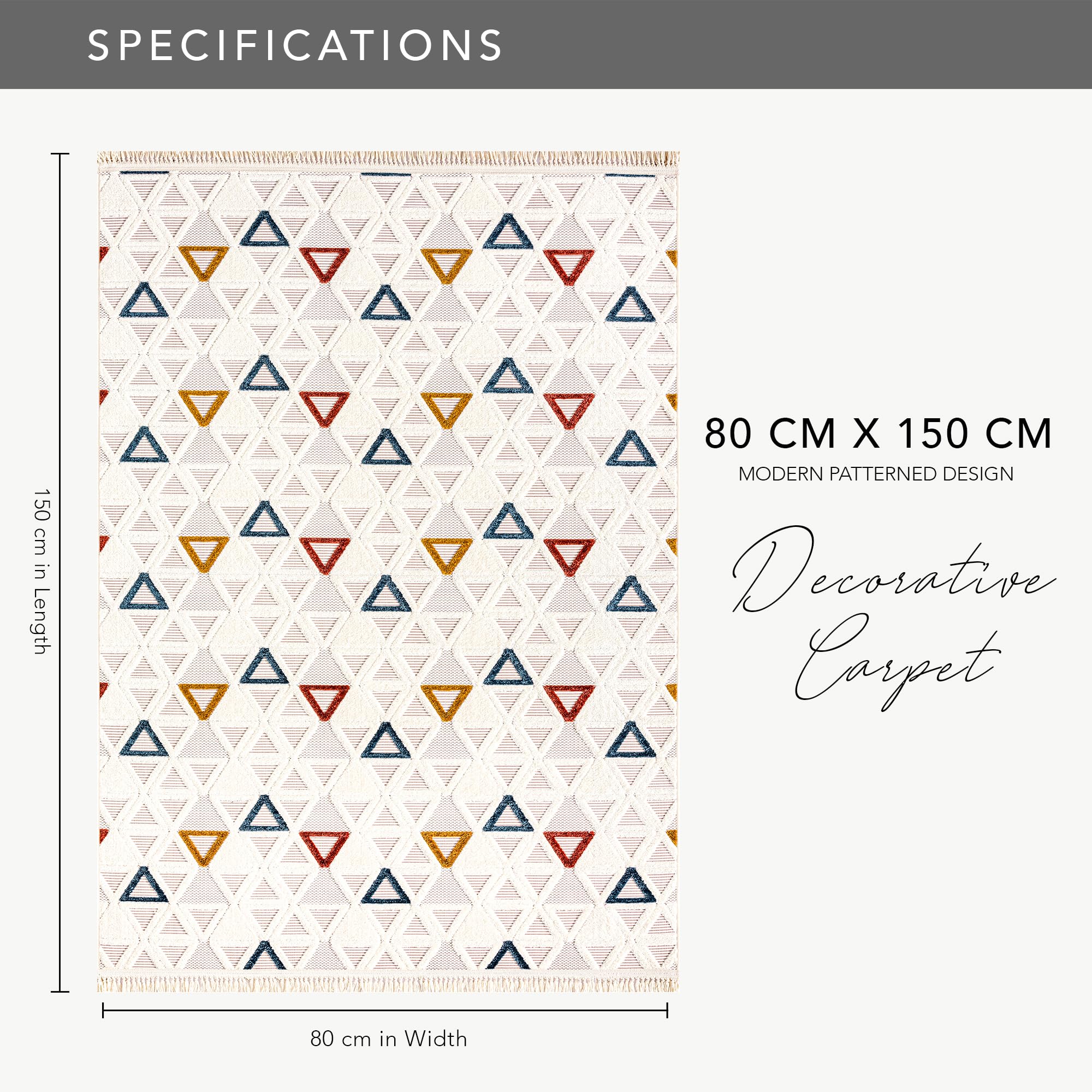 Netline Home RUGS DEPOT Area Rug for Living Room, Bedroom & Hallway – Soft & Durable Low Pile Area Rugs – Bohemian, Aztec & Boho Style – Pet & Kid-Friendly, Ideal for High-Traffic Areas (Copy)