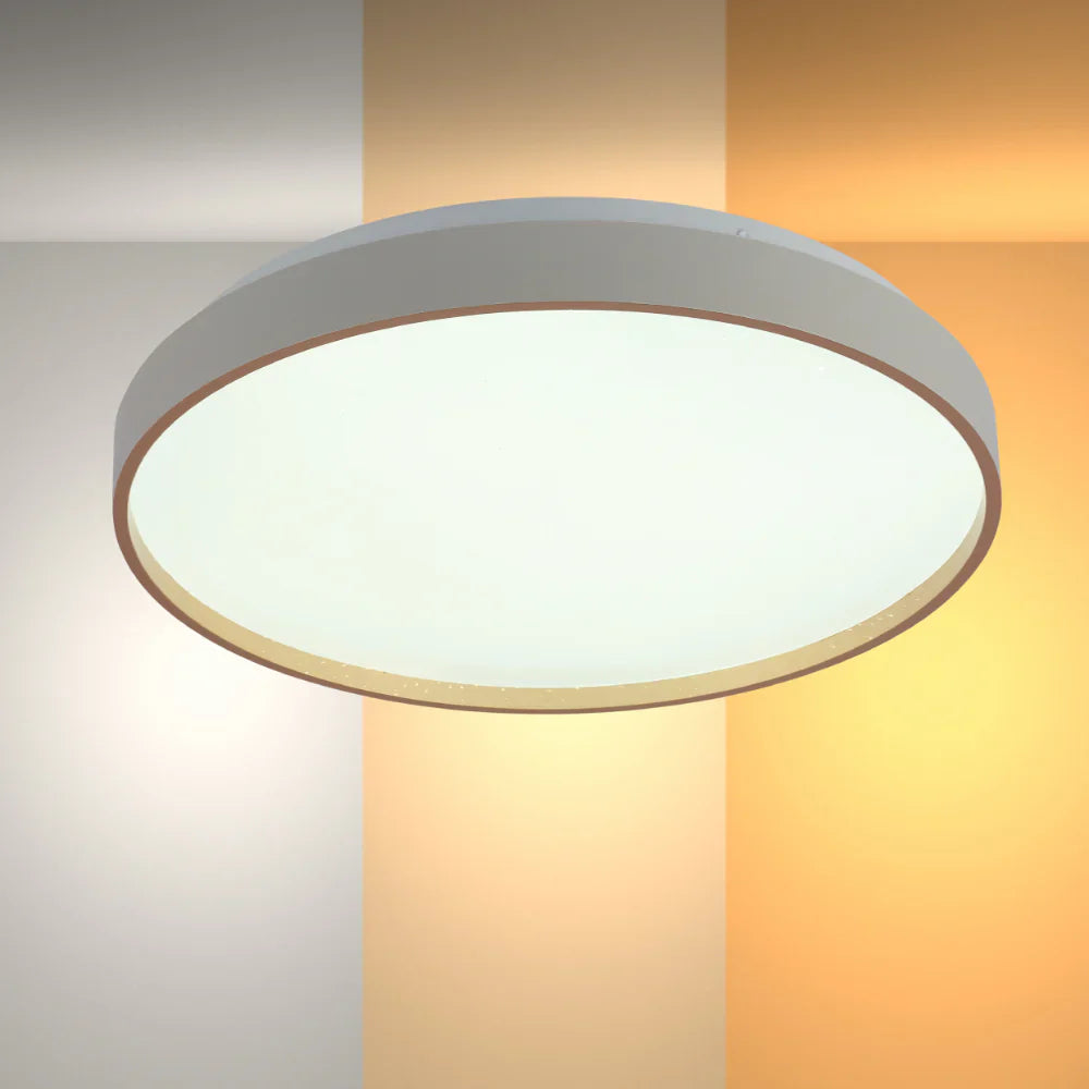 Elegant contemporary flush mount LED ceiling light by Netline Home Interior, featuring a sleek modern design for stylish interior lighting.