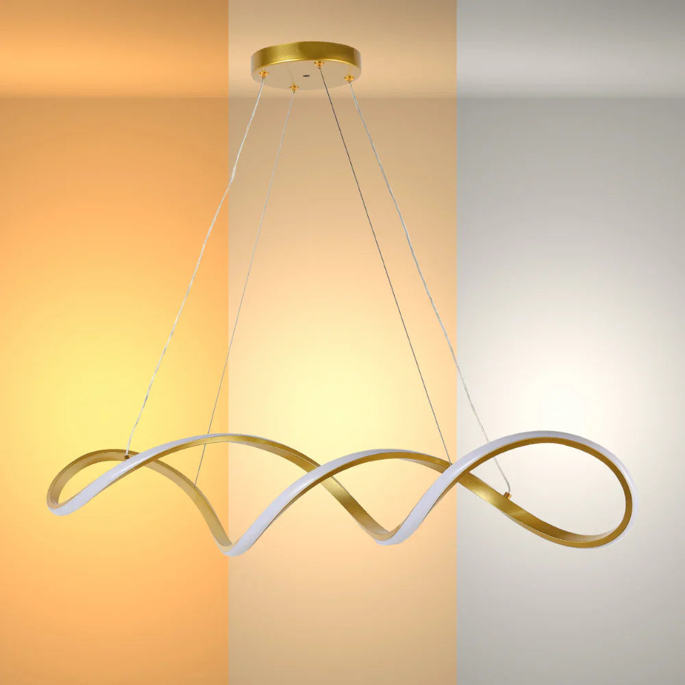 Elegant infinity LED pendant light by Netline Home Interior, showcasing a modern, sleek design with illuminated infinity loop shape.
