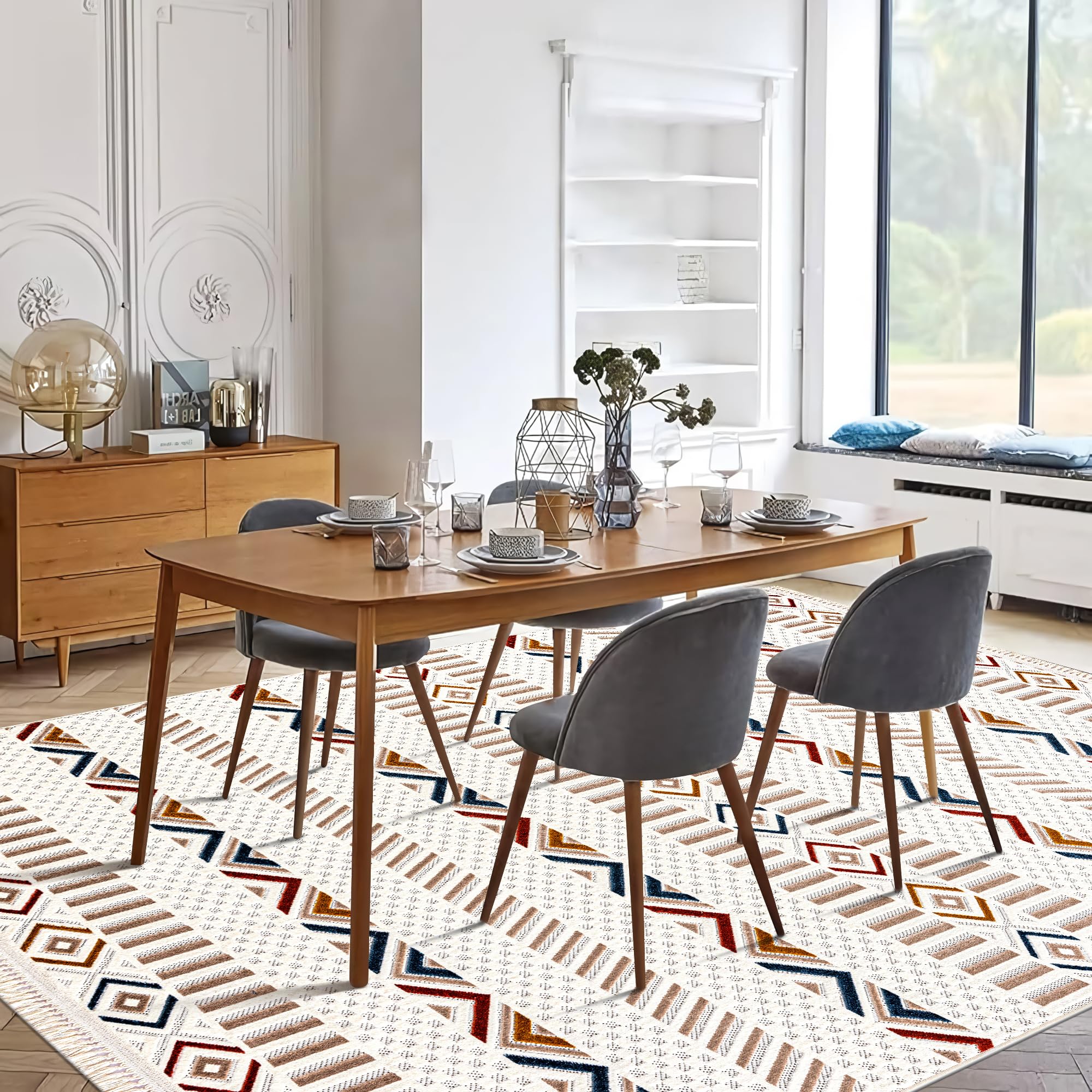 Netline Home RUGS DEPOT Area Rug for Living Room, Bedroom & Hallway – Soft & Durable Low Pile Area Rugs – Bohemian, Aztec & Boho Style – Pet & Kid-Friendly, Ideal for High-Traffic Areas (Copy)