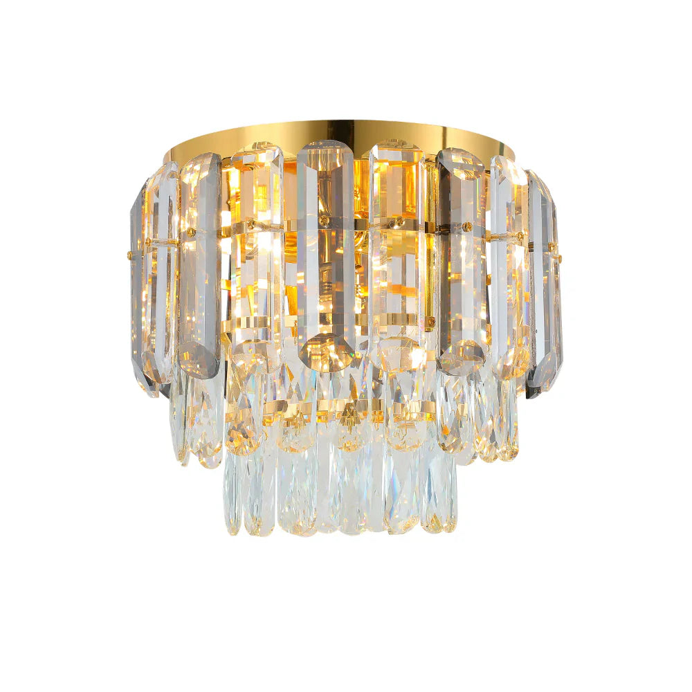 Contemporary flush crystal ceiling light by Netline Home Interior with sparkling crystal accents and sleek modern design.