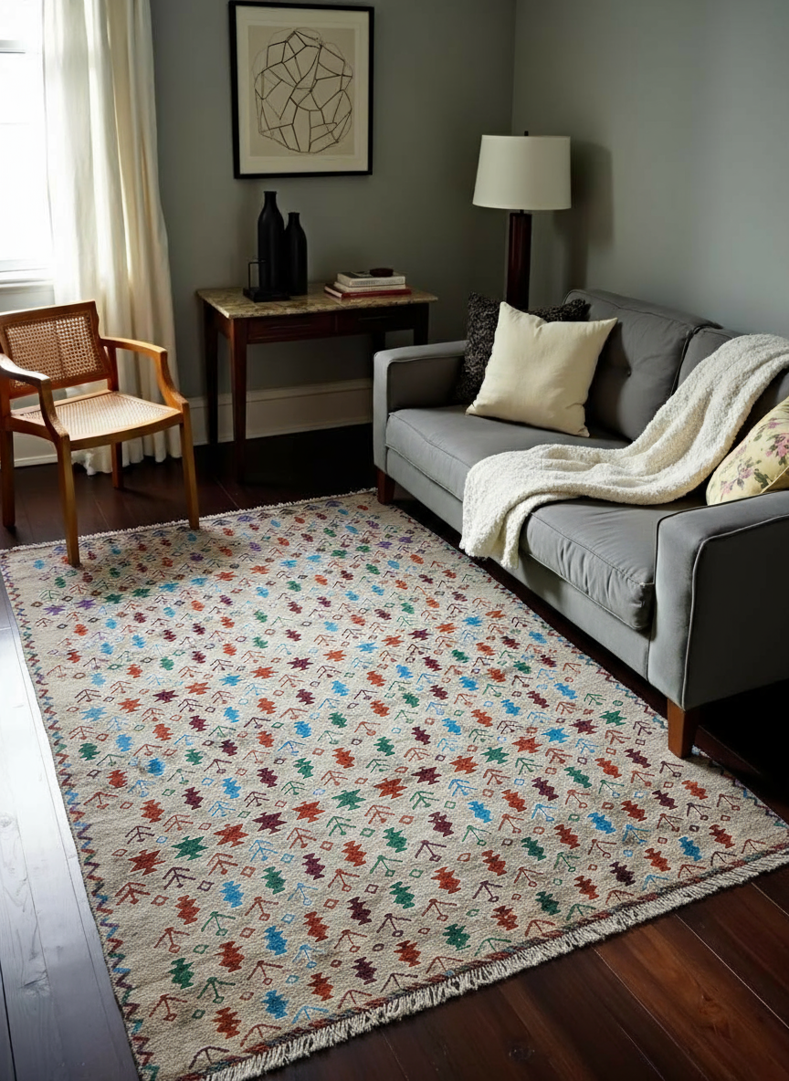 Tangerine Hand Knotted Rug - 278 x 199 cm