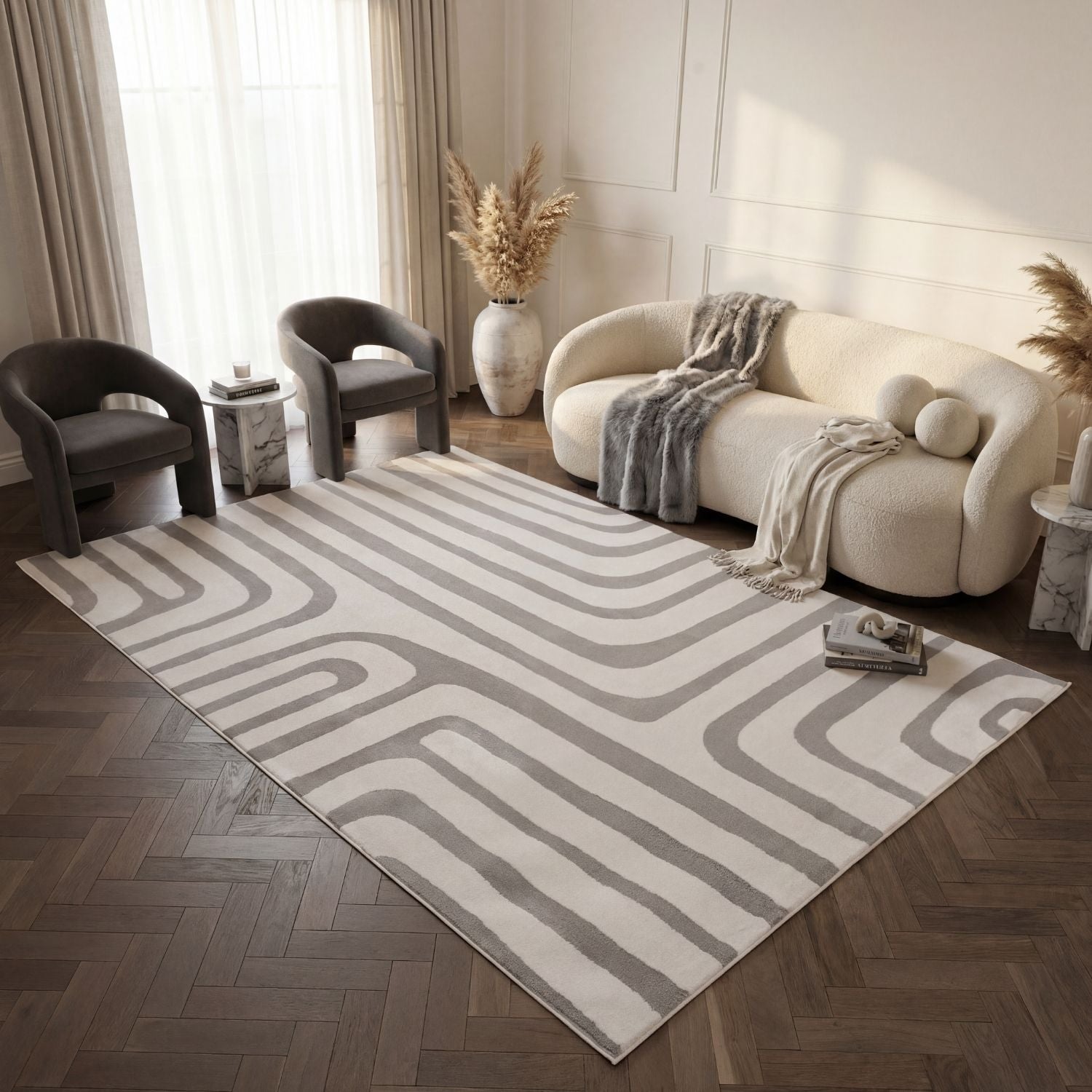 Loft Geometric Grey Rug