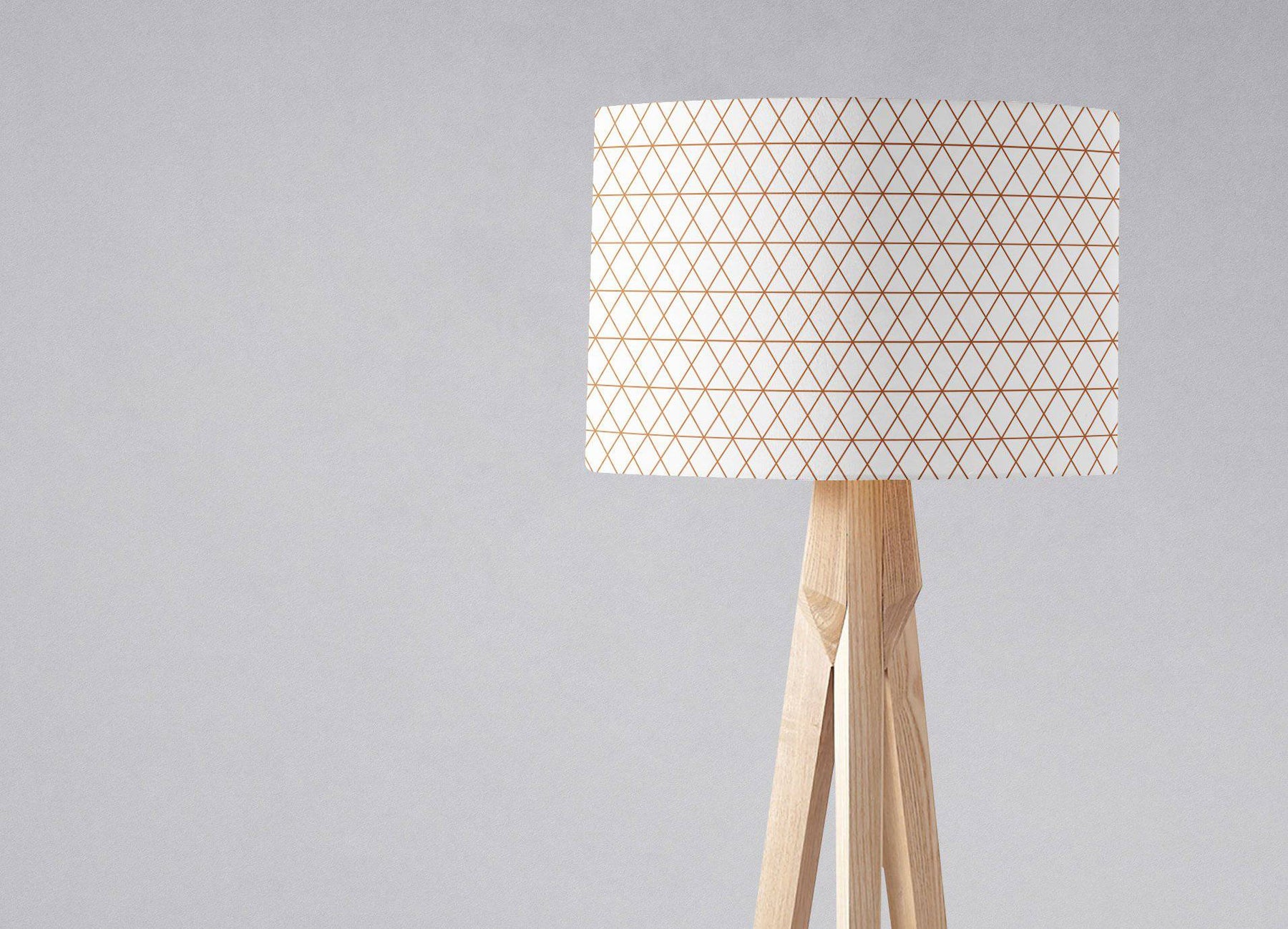 White with Copper Lines Design Lampshade – Ceiling & Table Compatible