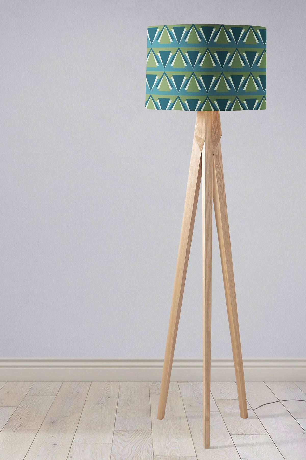 Green and Blue Art Deco Lampshade – Ceiling & Table Compatible