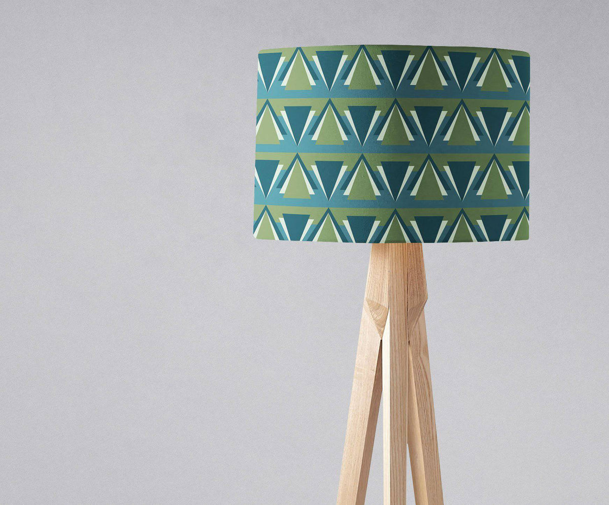 Green and Blue Art Deco Lampshade – Ceiling & Table Compatible