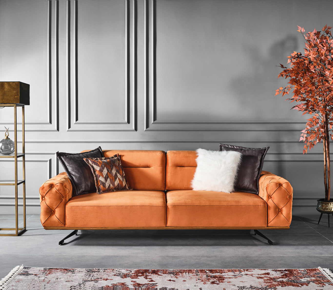 Netline Home Interior Conrad 2 Seater Sofa, compact living room sofa with plush cushions and modern design.