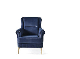 Netline Home Interior Martin armchair with plush fabric upholstery, modern design, and comfortable accent seating for living rooms.
