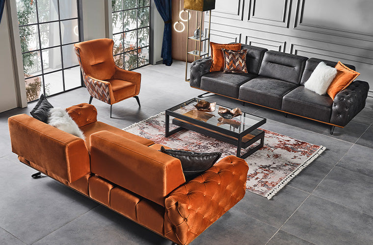 Modern Netline Home Interior Conrad sofa set in a contemporary living room with stylish cushions and sleek design.