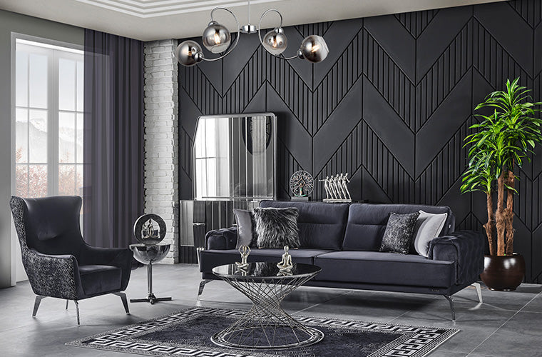 Modern Tetra sofa set by Netline Home Interior featuring plush cushions and sleek design for contemporary living room comfort.