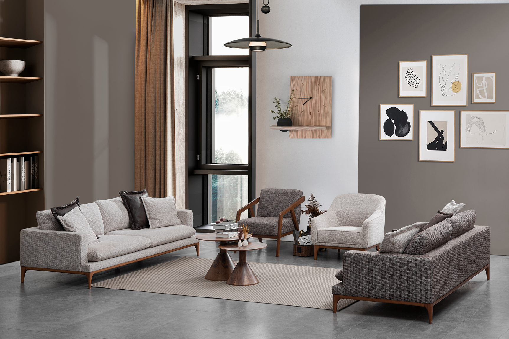 Modern Vera sofa set by Netline Home Interior, featuring plush cushions and sleek design for stylish living room comfort.