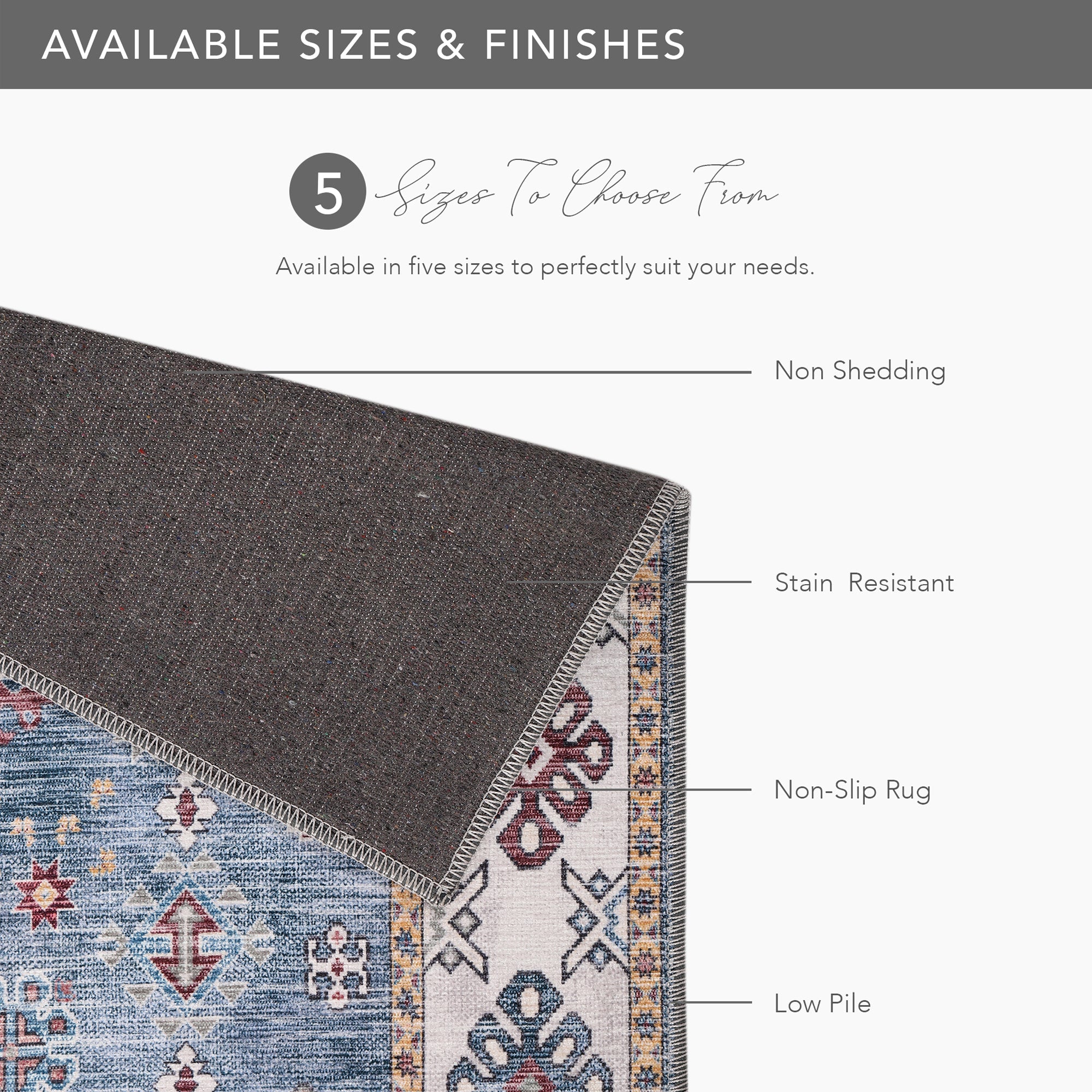 Netline Home Rugs Depot - Tribal Multicolor Geometric Washable Rug, Design NL1016