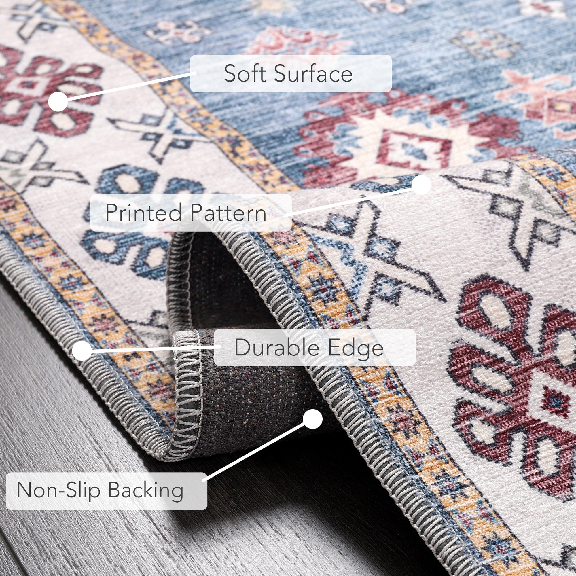 Netline Home Rugs Depot - Tribal Multicolor Geometric Washable Rug, Design NL1016