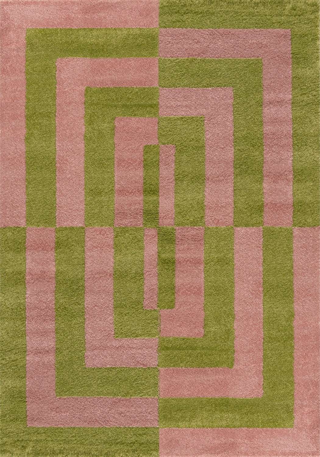 Joli Geometric Green & Pink Rug