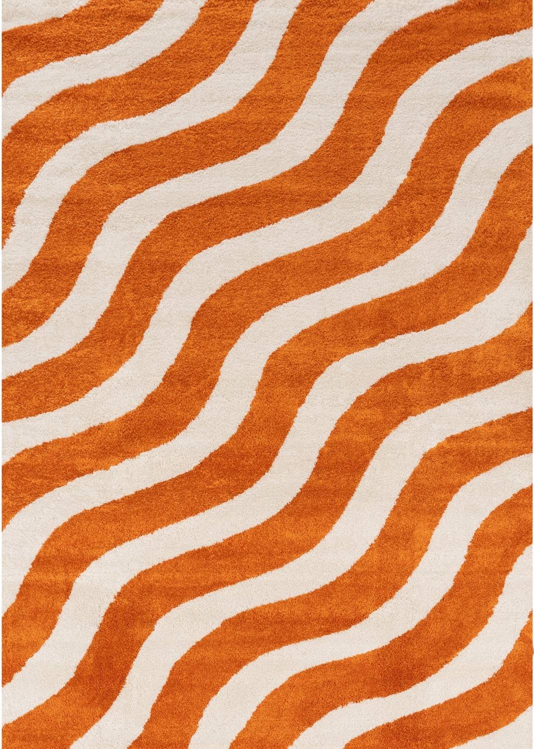 Joli Wave Orange & White Rug