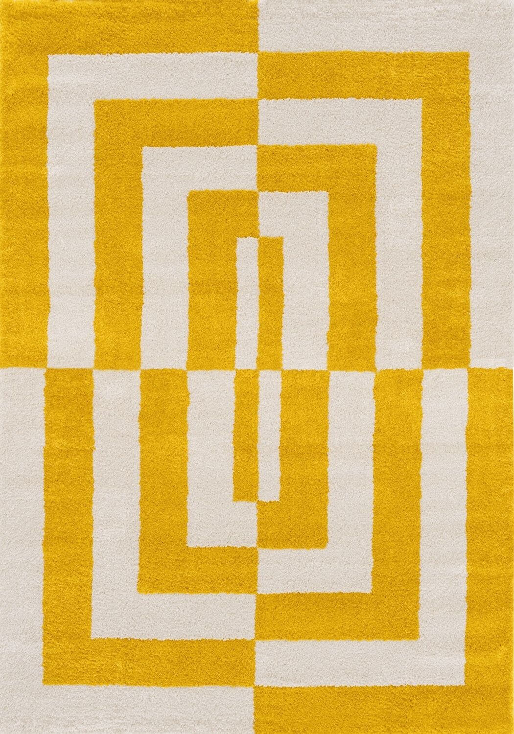Joli Geometric Yellow & White Rug