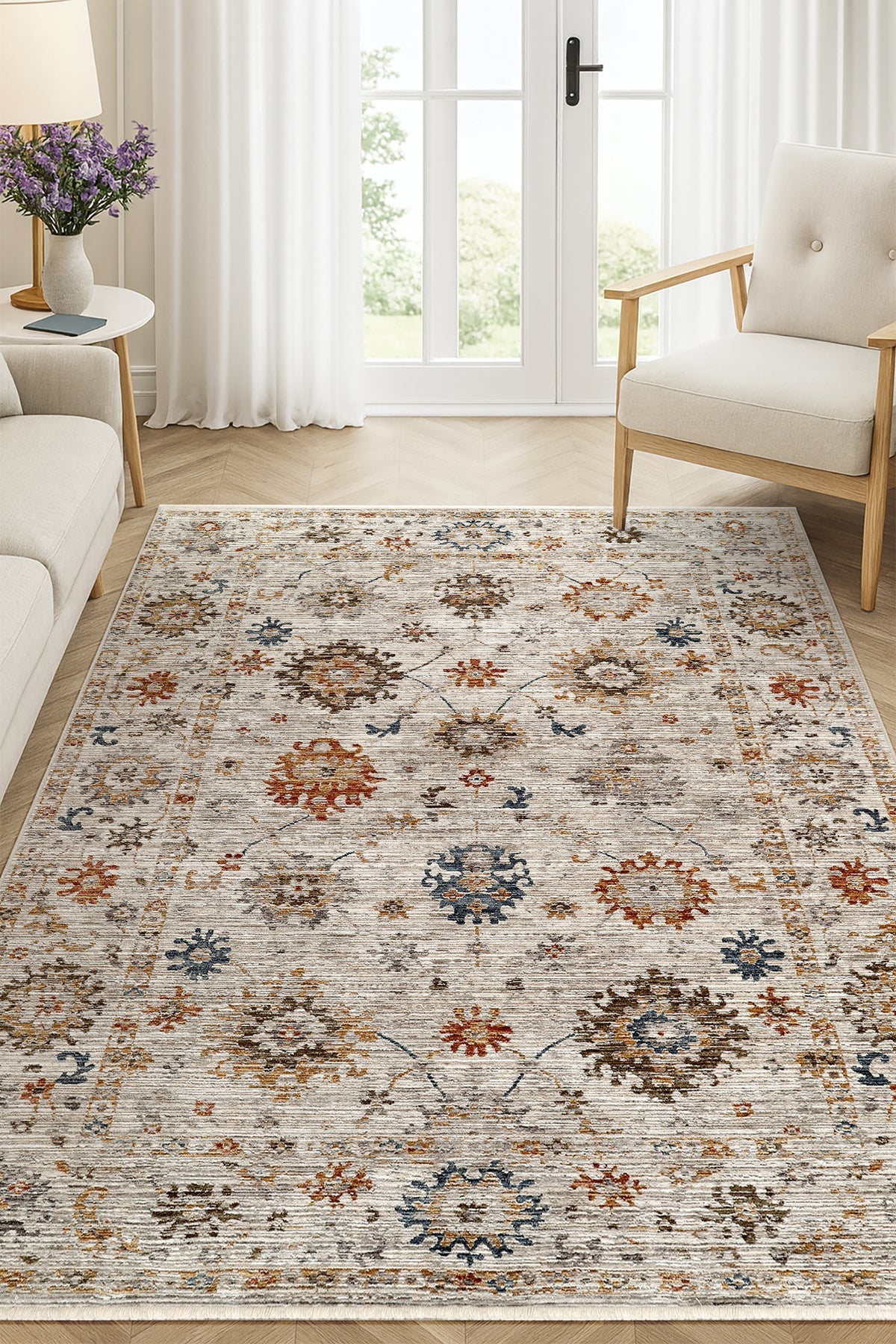 Lavinia Area Rug – Lavinia La010 Cok Renkli Hav Toz Vermez Hali Makine Halisi – Netline Home washable area rug