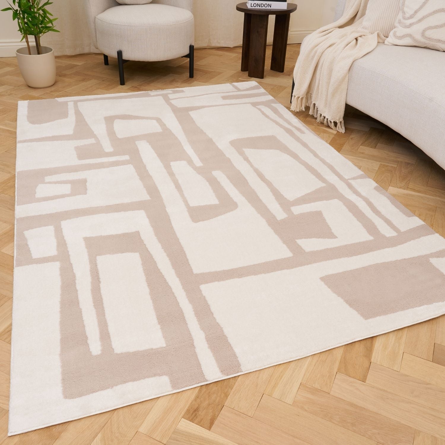 Loft Abstract Beige Rug