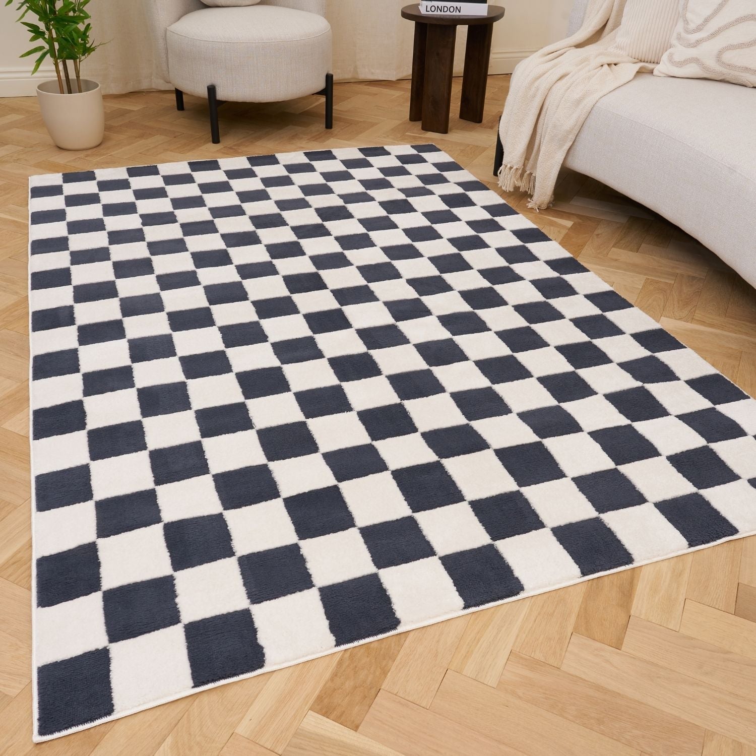 Loft Checkerboard Blue Rug