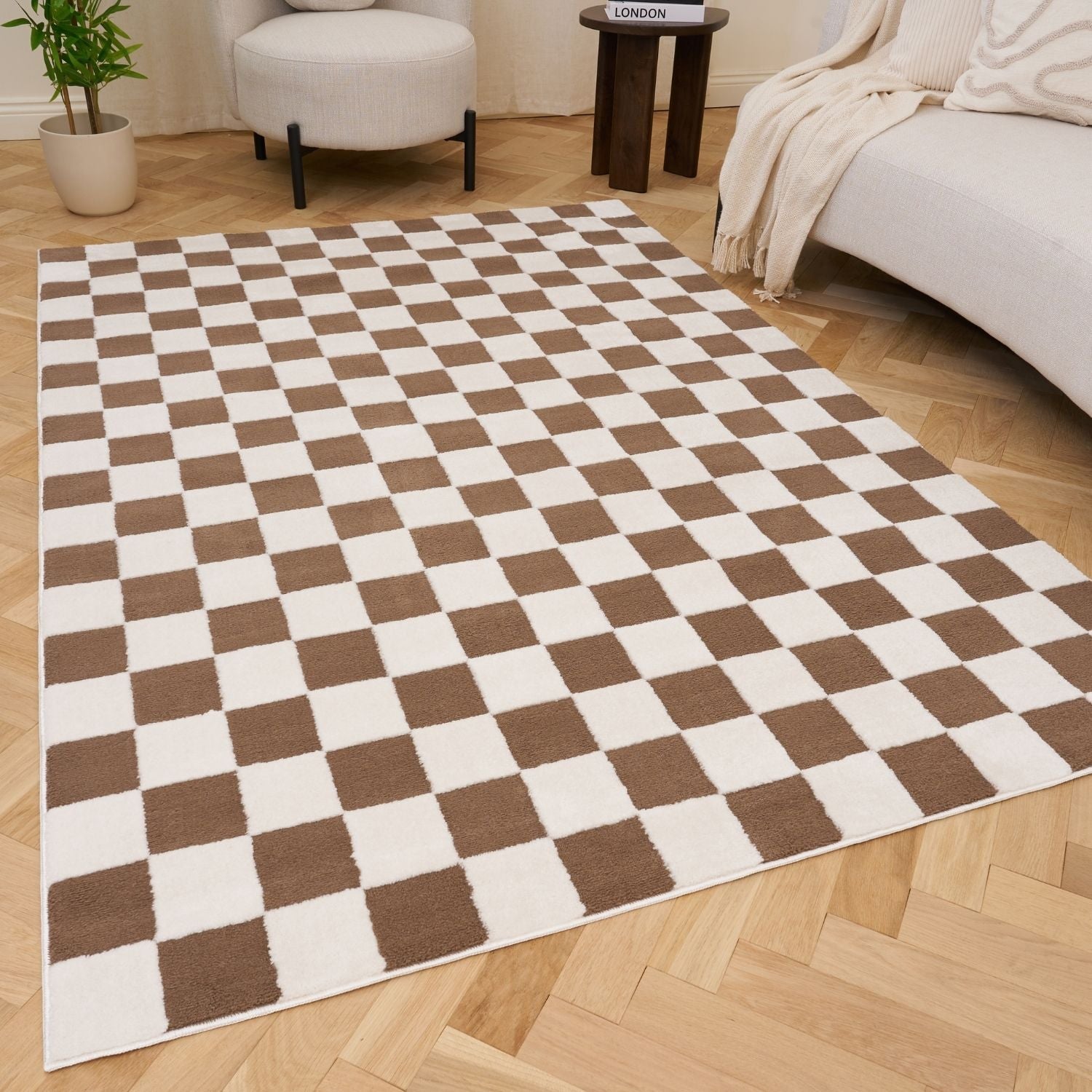 Loft Checkerboard Brown Rug