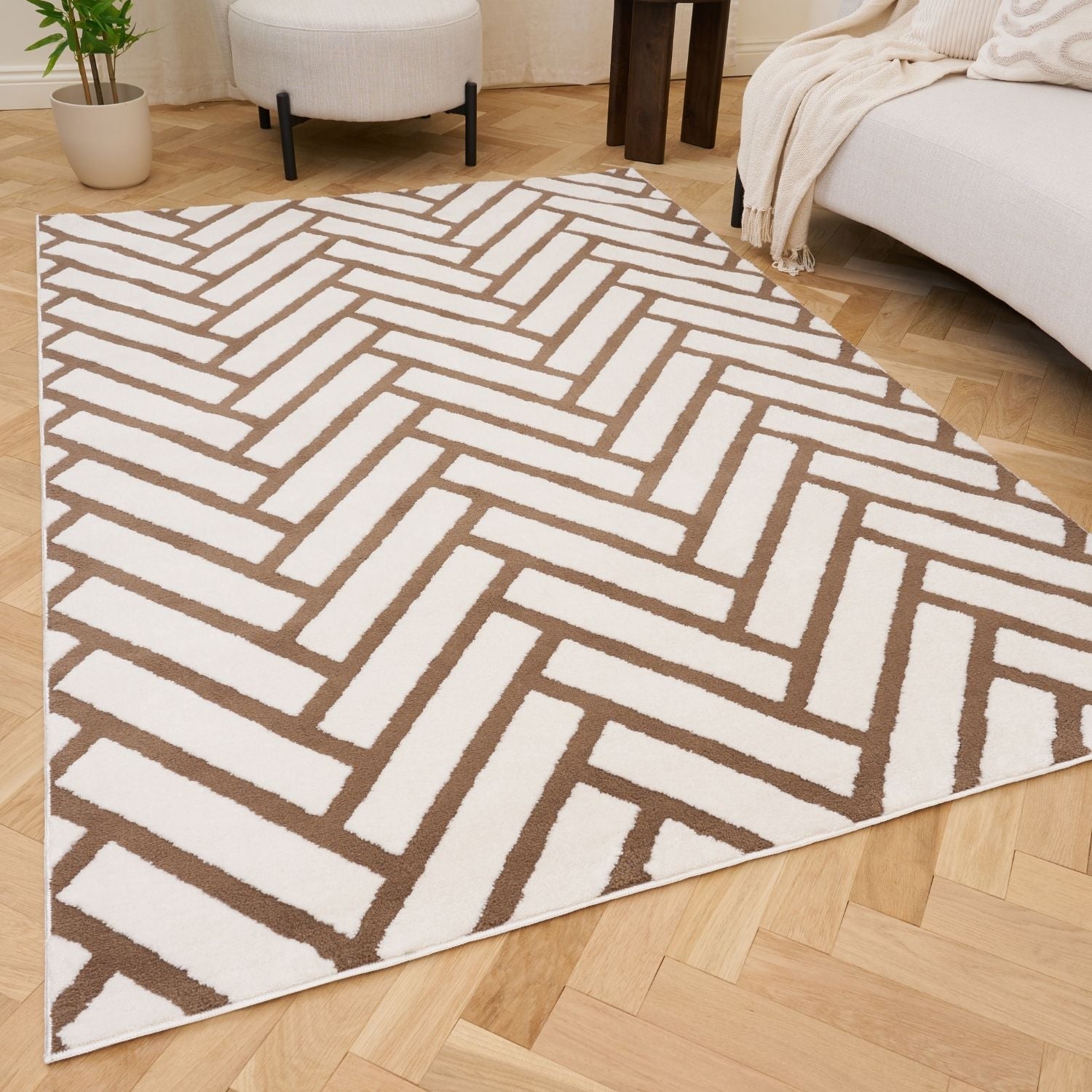 Loft Chevron Brown Rug