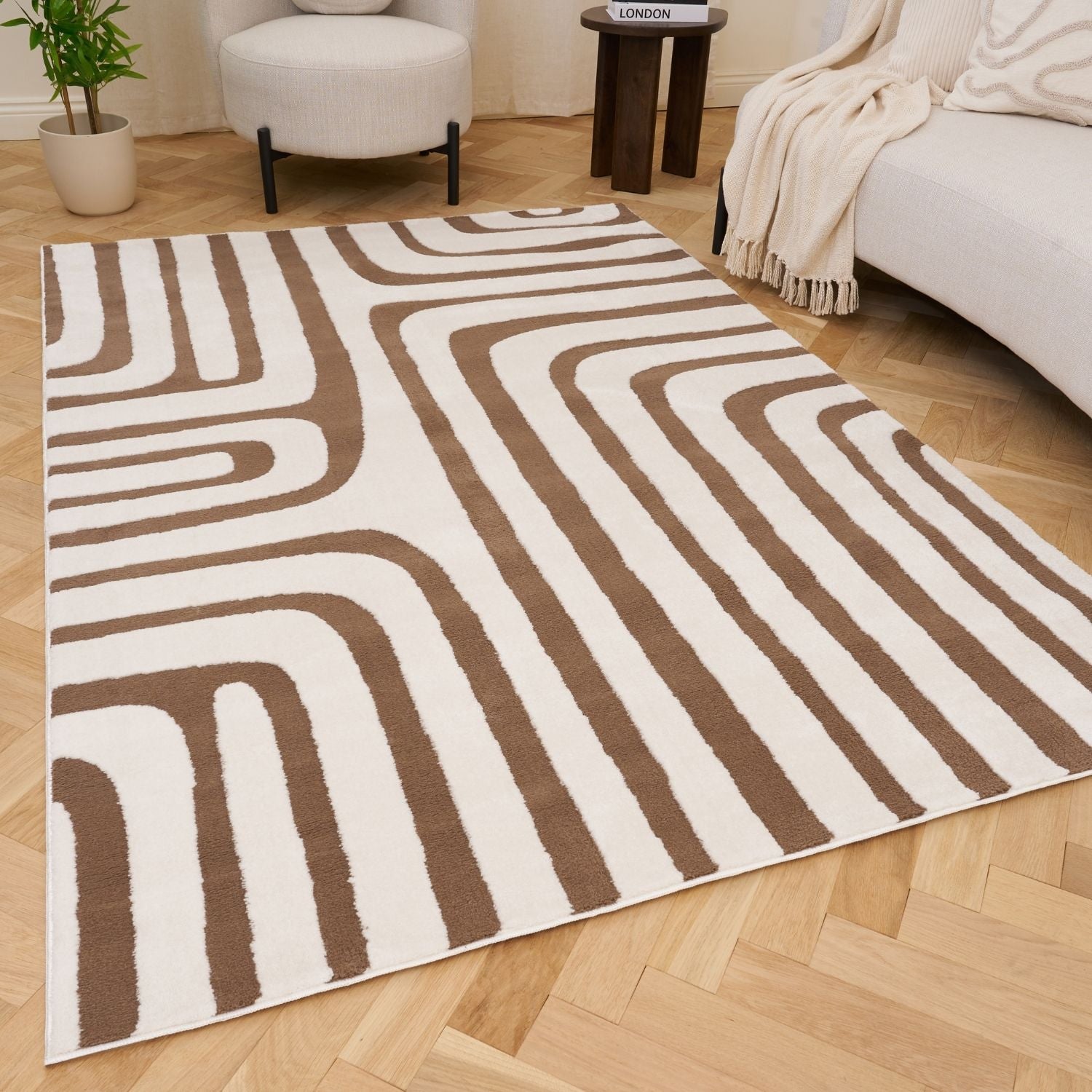 Loft Geometric Brown Rug