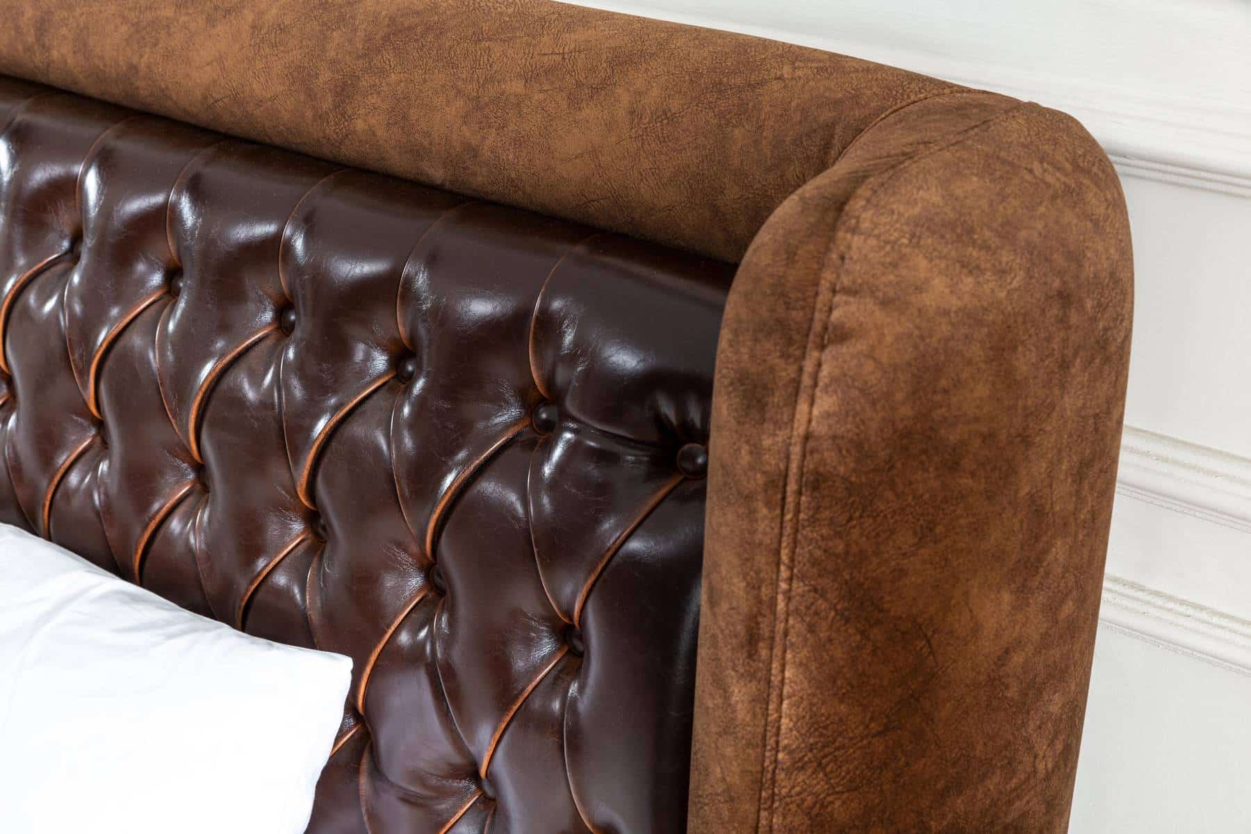 Brown Lotus bedroom headboard and base by Netline Home Interior, showcasing stylish bedroom support and modern design.