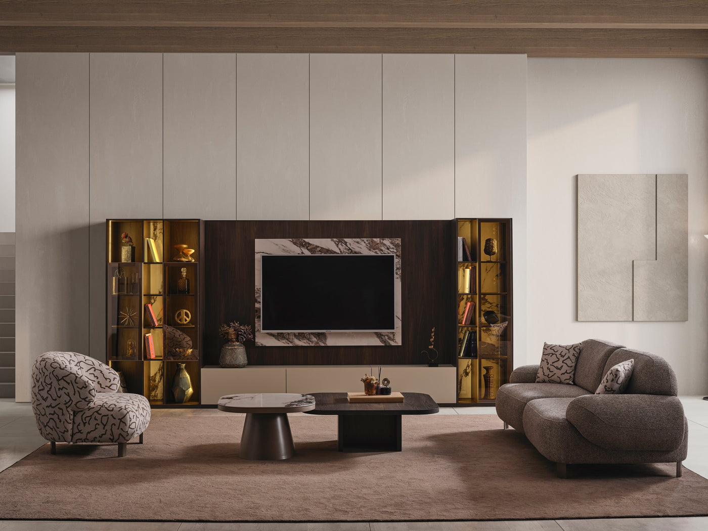 Lotus Wall TV Unit (O) by Netline Interiors