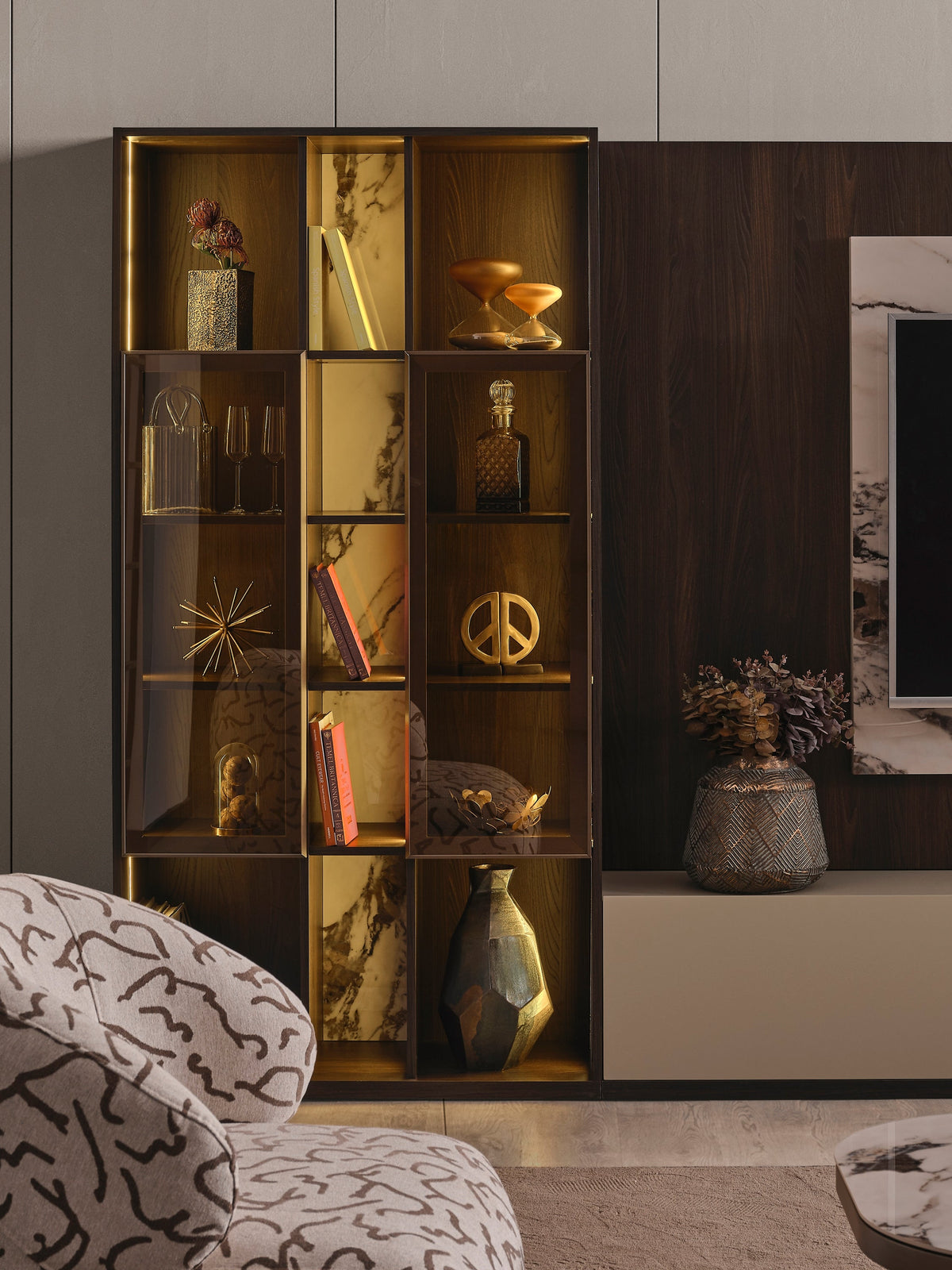 Lotus Wall TV Unit (O) by Netline Interiors