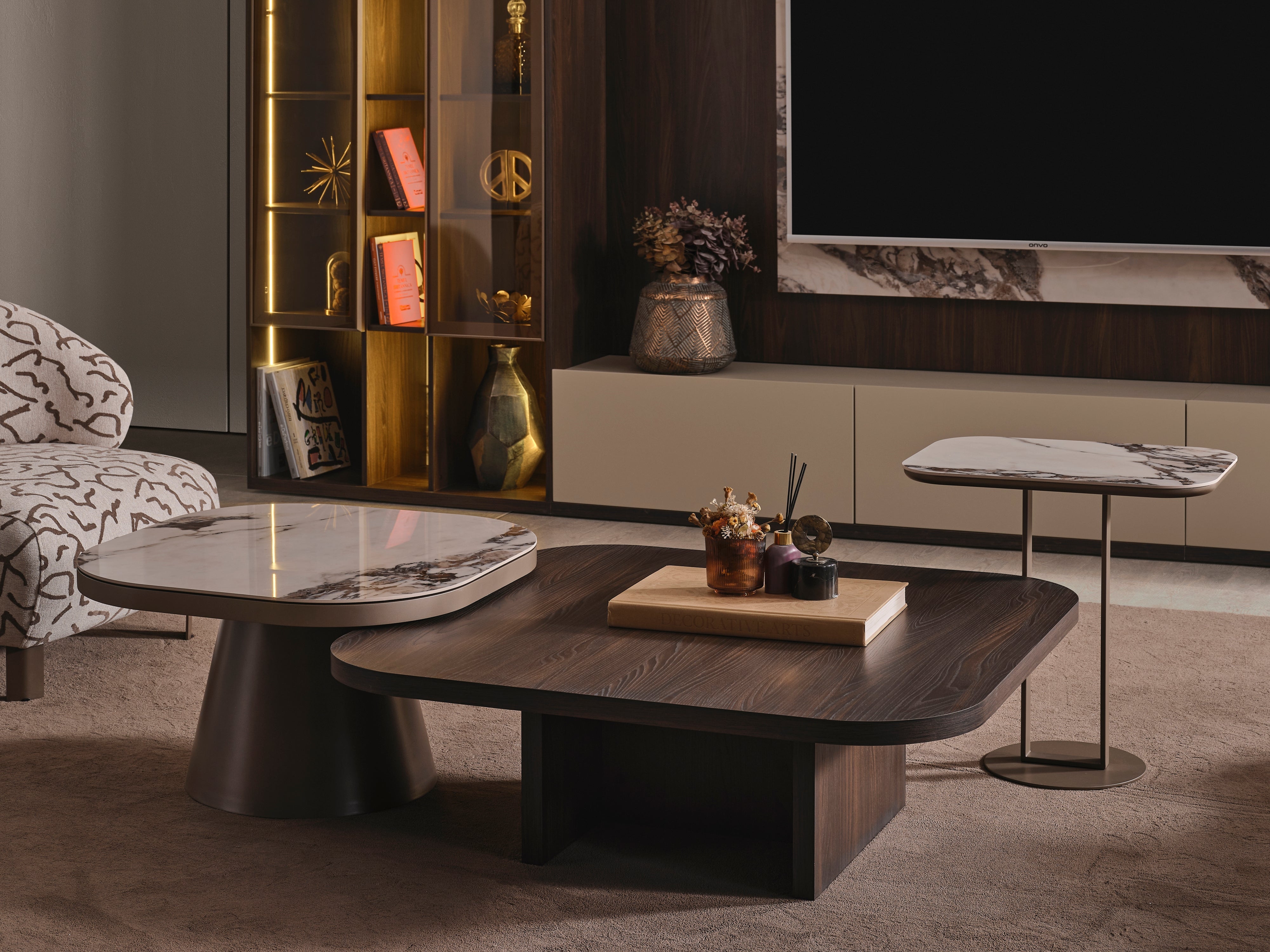 Lotus Coffee Table & Side Table (O) by Netline Interiors