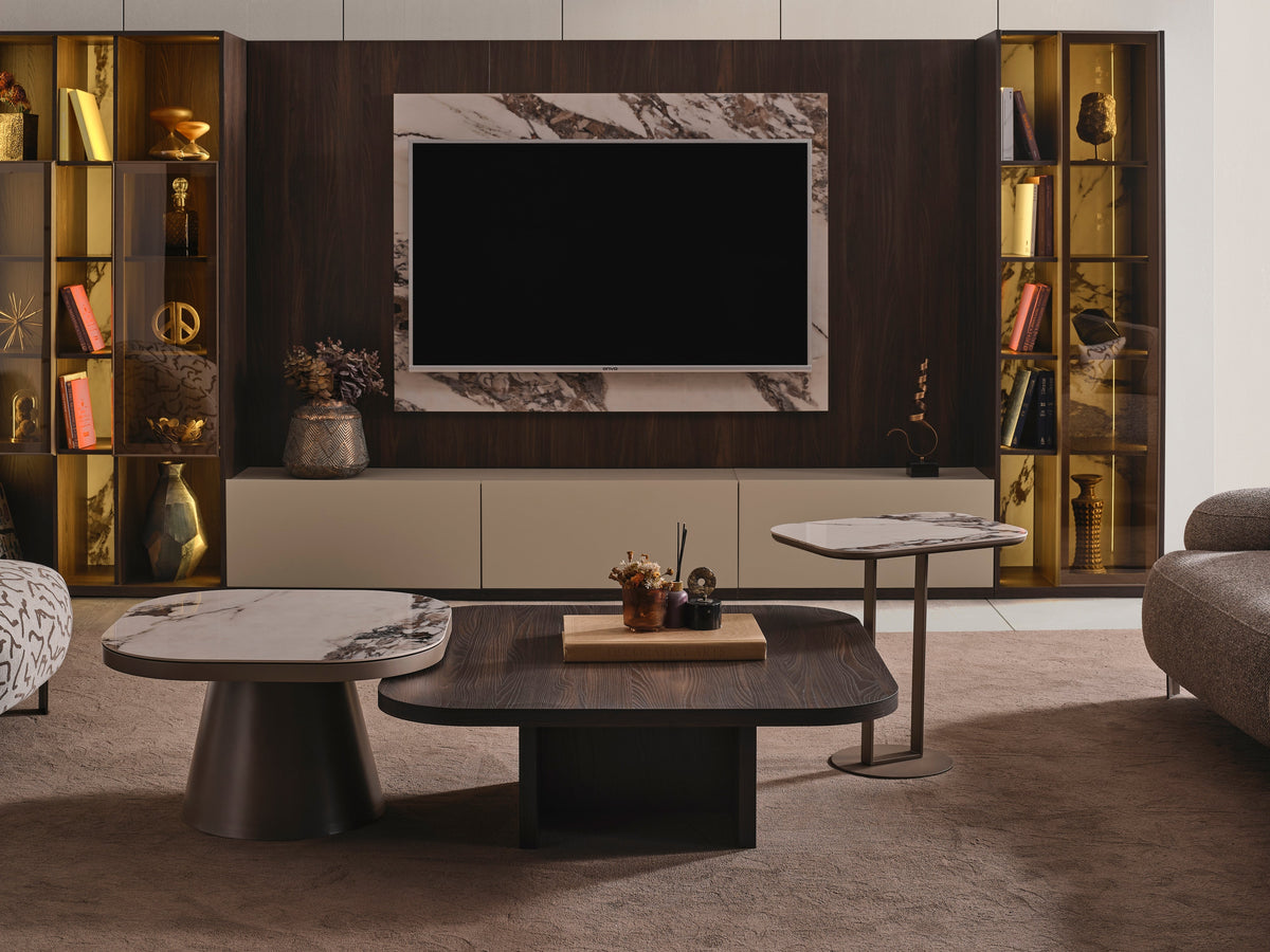 Lotus Wall TV Unit (O) by Netline Interiors