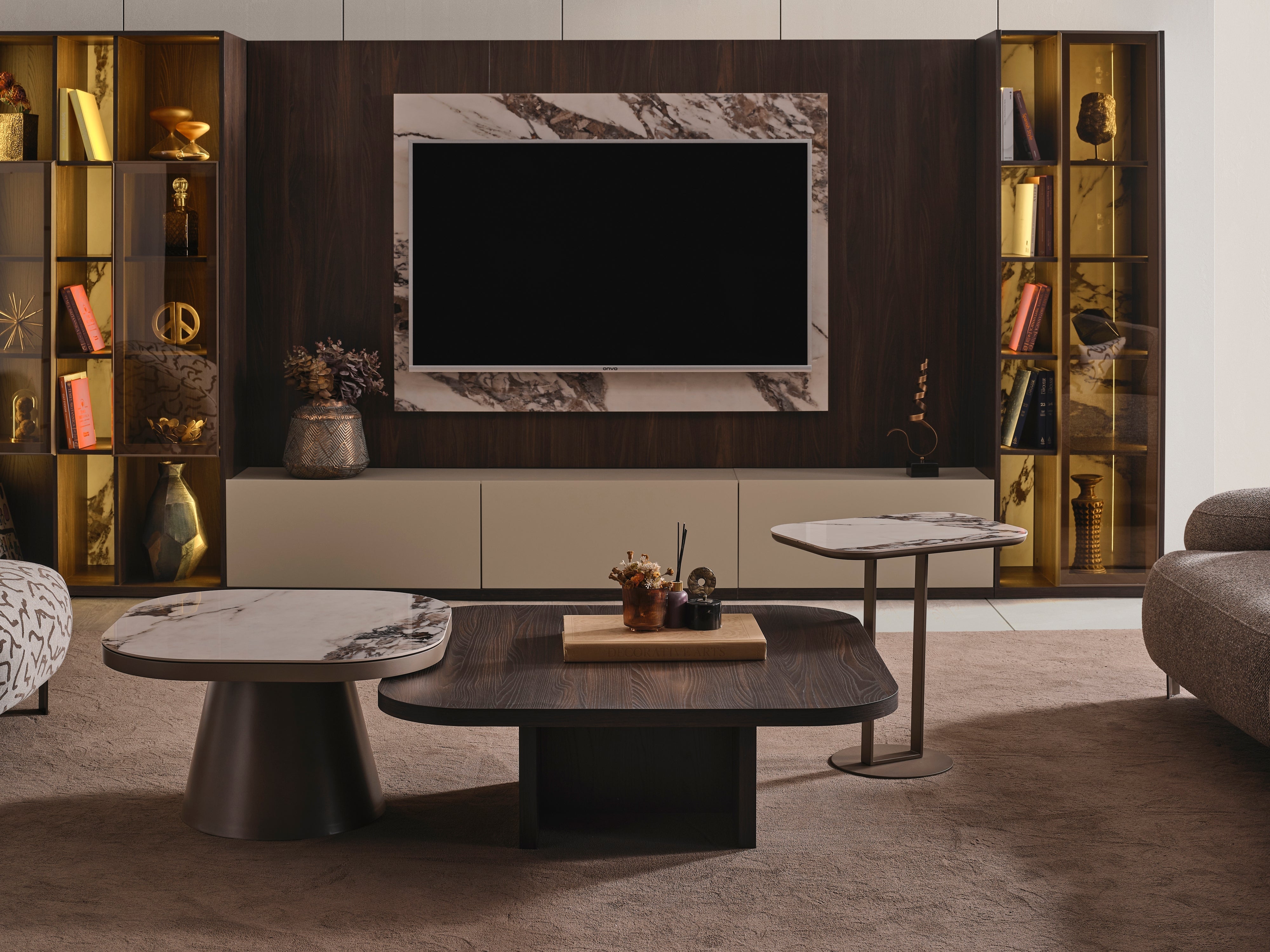 Lotus Coffee Table & Side Table (O) by Netline Interiors