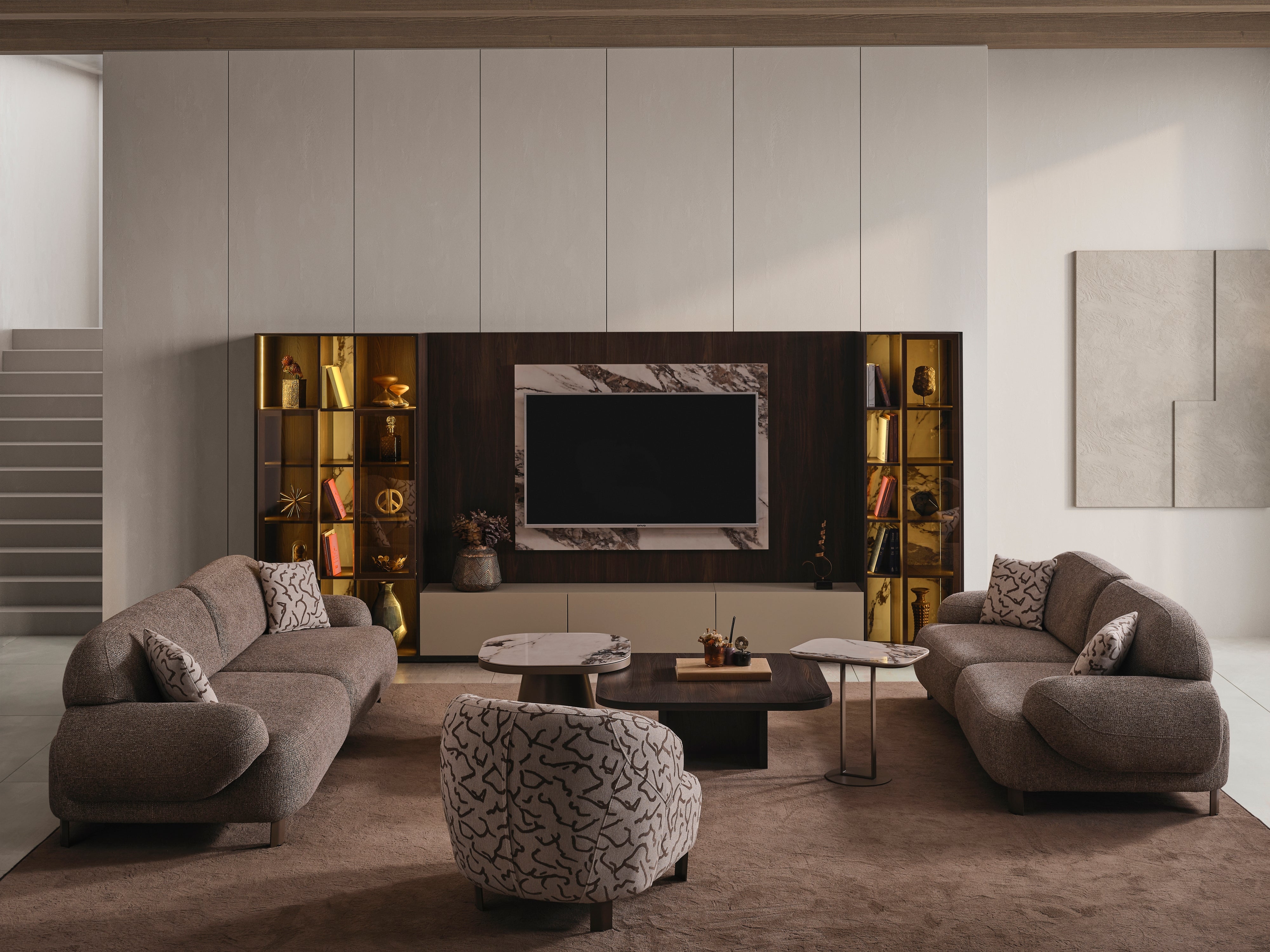 Lotus Wall TV Unit (O) by Netline Interiors