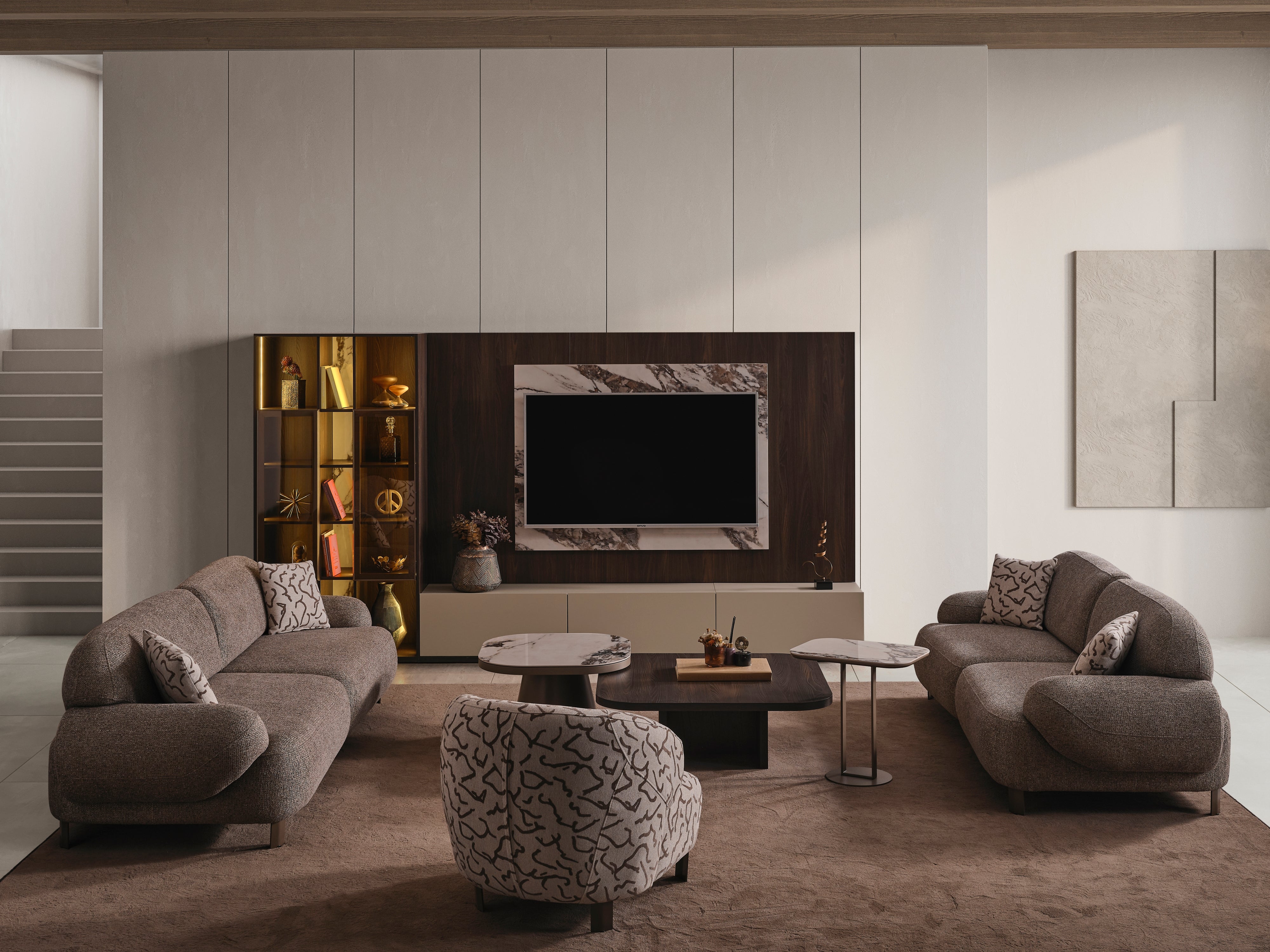 Lotus Wall TV Unit (O) by Netline Interiors