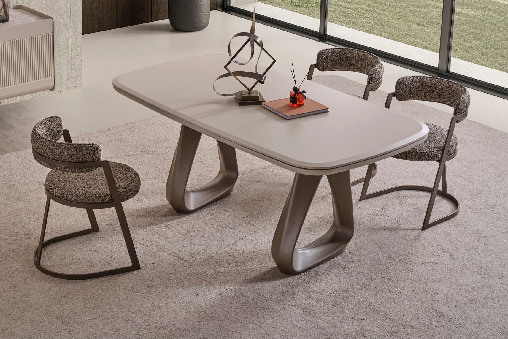 Modern Luna Dining Table by Netline Home Interior featuring a sleek design and wooden finish for contemporary dining spaces.