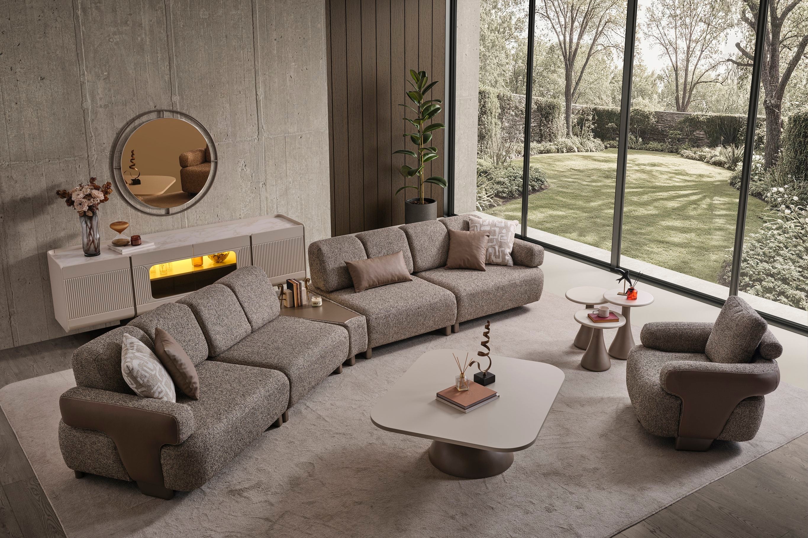 Modern Luna Sofa Set by Netline Home Interior, featuring a stylish, comfortable living room sofa with plush cushions and sleek design.