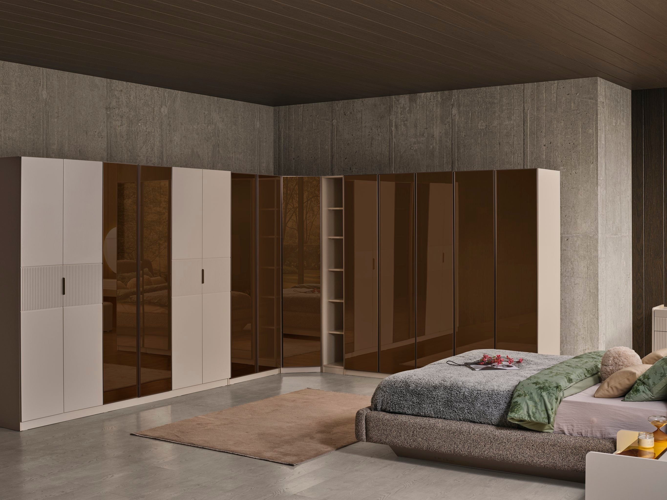 Netline Home Interior Luna Bedroom Set featuring a modern bed frame, matching nightstands, and stylish bedroom furniture.