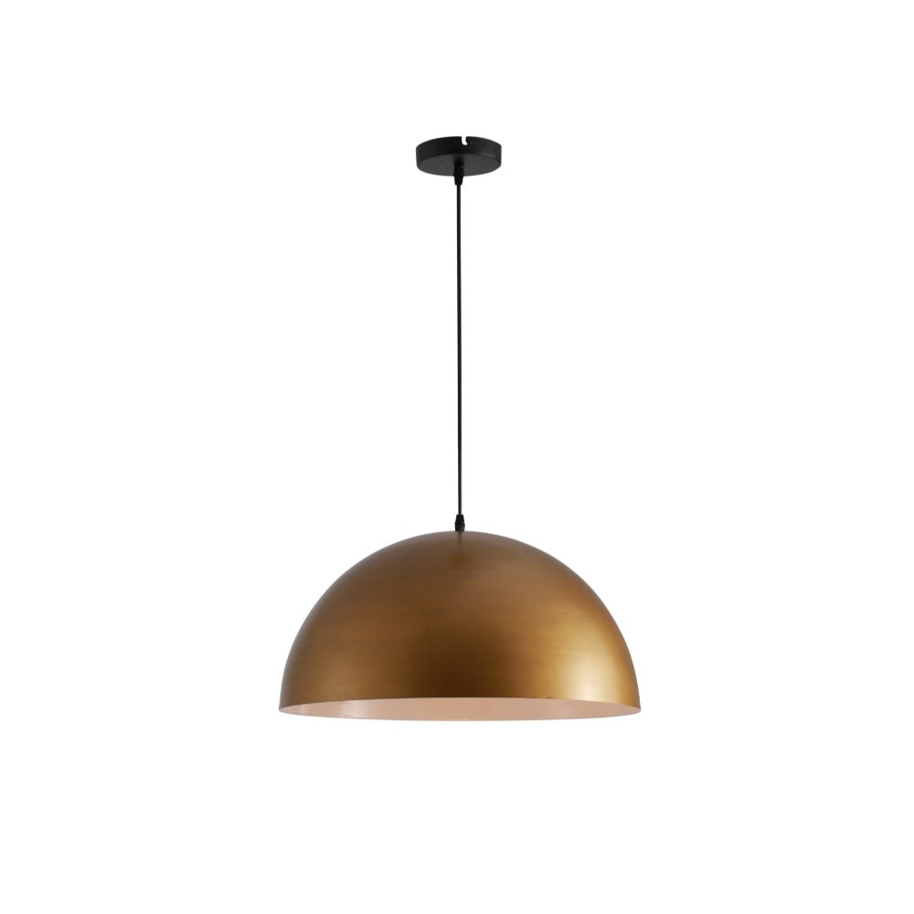 Antique brass dome pendant light with E27 fitting from Netline Home Interior, ideal for statement ceiling lighting.