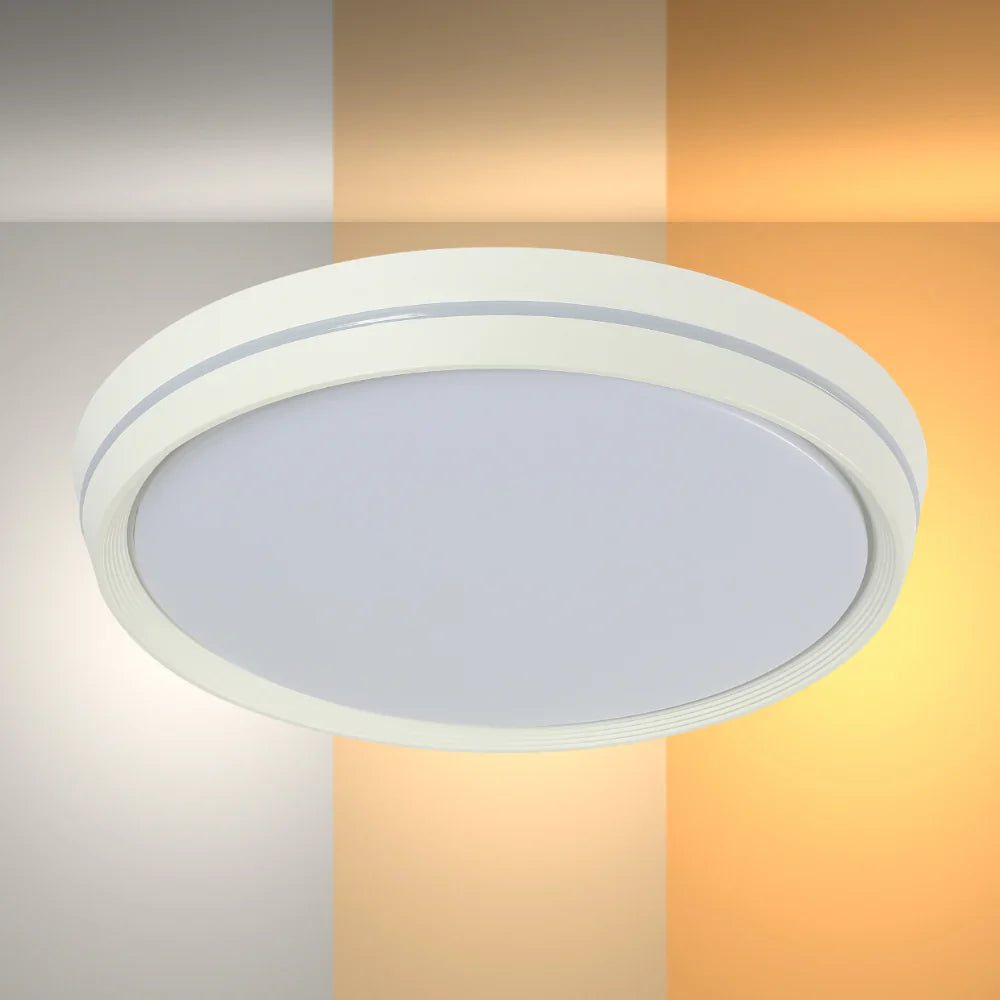 Modern flush mount ceiling light with decorative ring accent by Netline Home Interior, sleek and stylish ceiling lighting fixture.