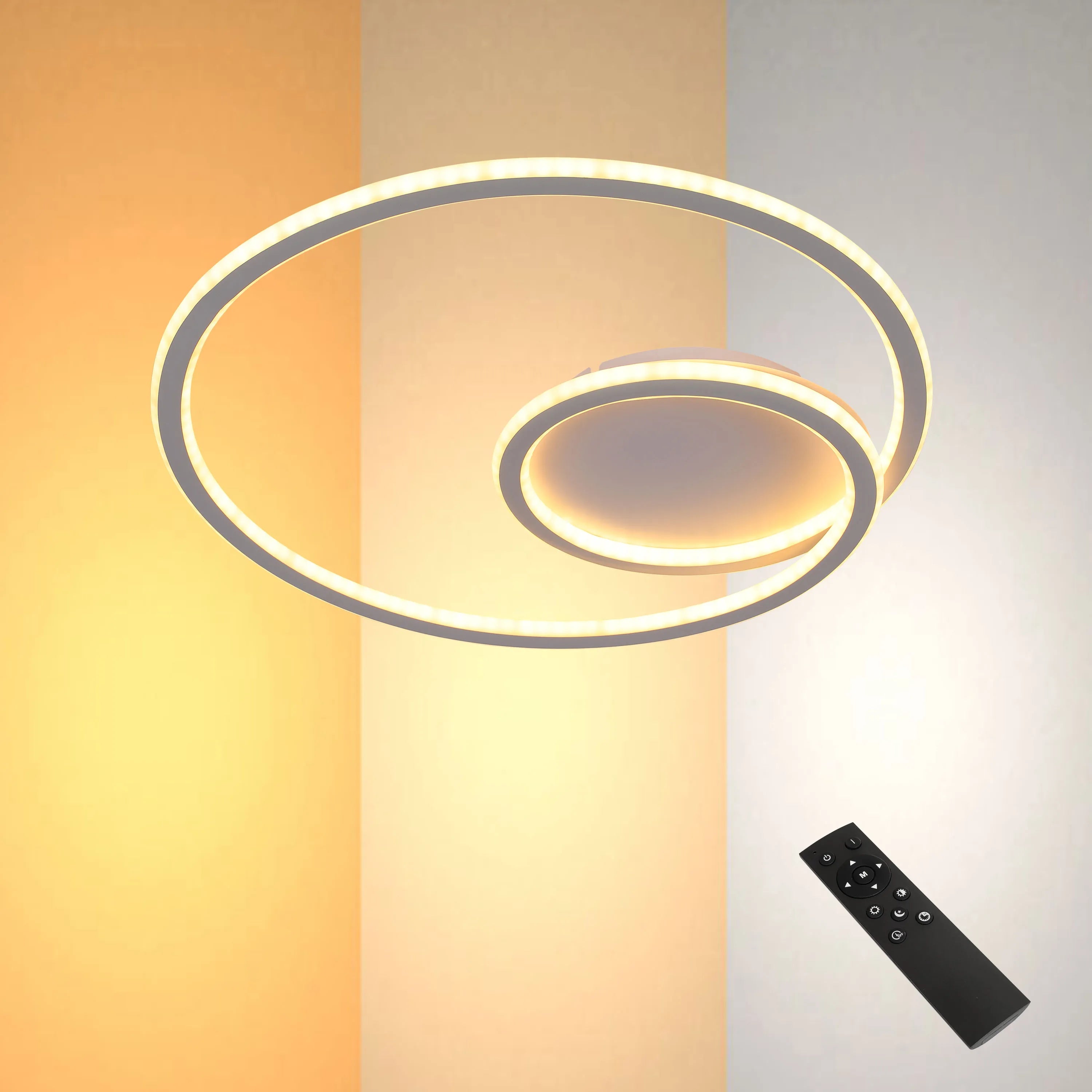 Modern spiral LED ceiling light with remote, tunable CCT, dimmable, 72W, from Netline Home Interior.